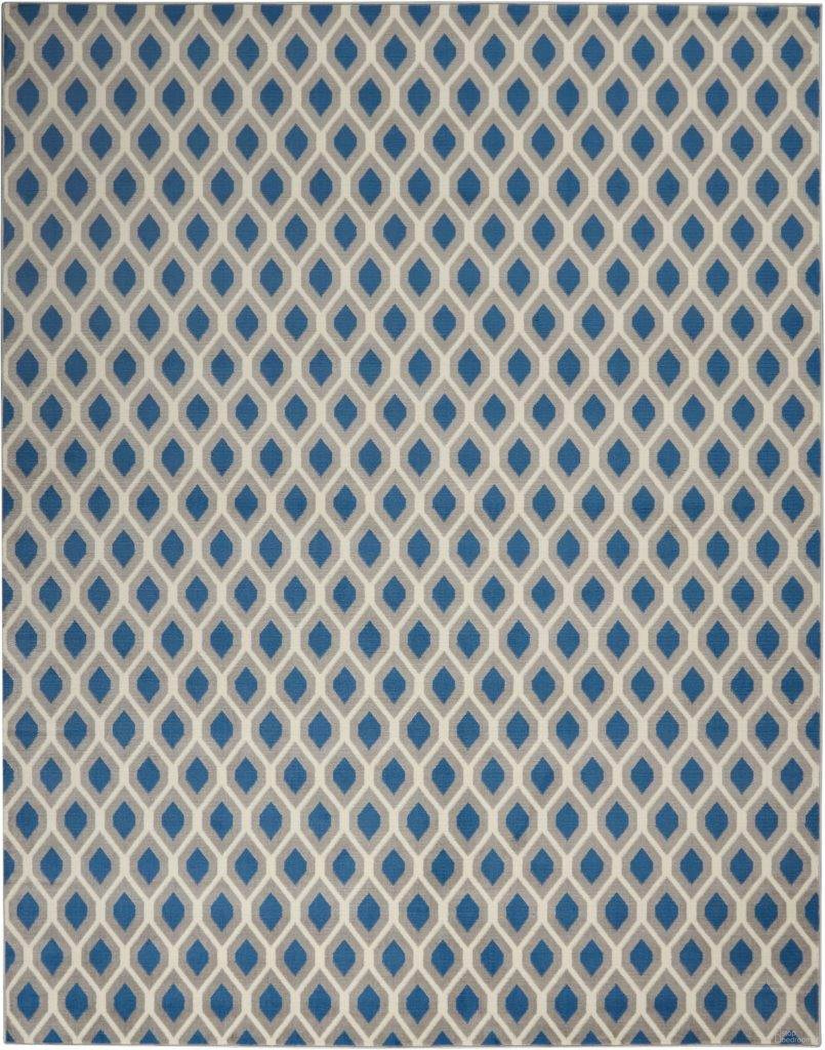 The appearance of Grafix Blue 7'10" x 9'10" Area Rug designed by Nourison in the modern / contemporary interior design. This blue piece of furniture was selected by 1StopBedrooms from Grafix Collection to add a touch of cosiness and style into your home. Sku: 99446412102. Material: Polypropylene.