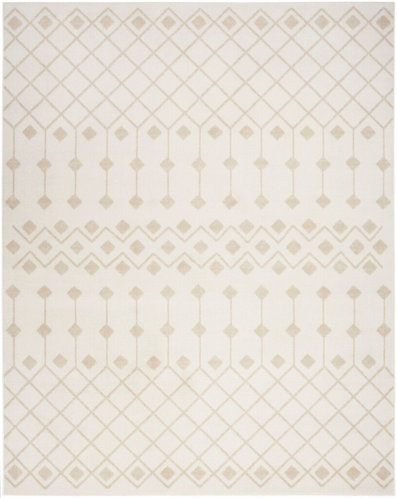 The appearance of Grafix Bohemian 10' x 14' Indoor Rug In Ivory Beige designed by Nourison in the bohemian interior design. This ivory beige piece of furniture  was selected by 1StopBedrooms from Grafix Collection to add a touch of cosiness and style into your home. Sku: 841491144916. Material: Polypropylene.