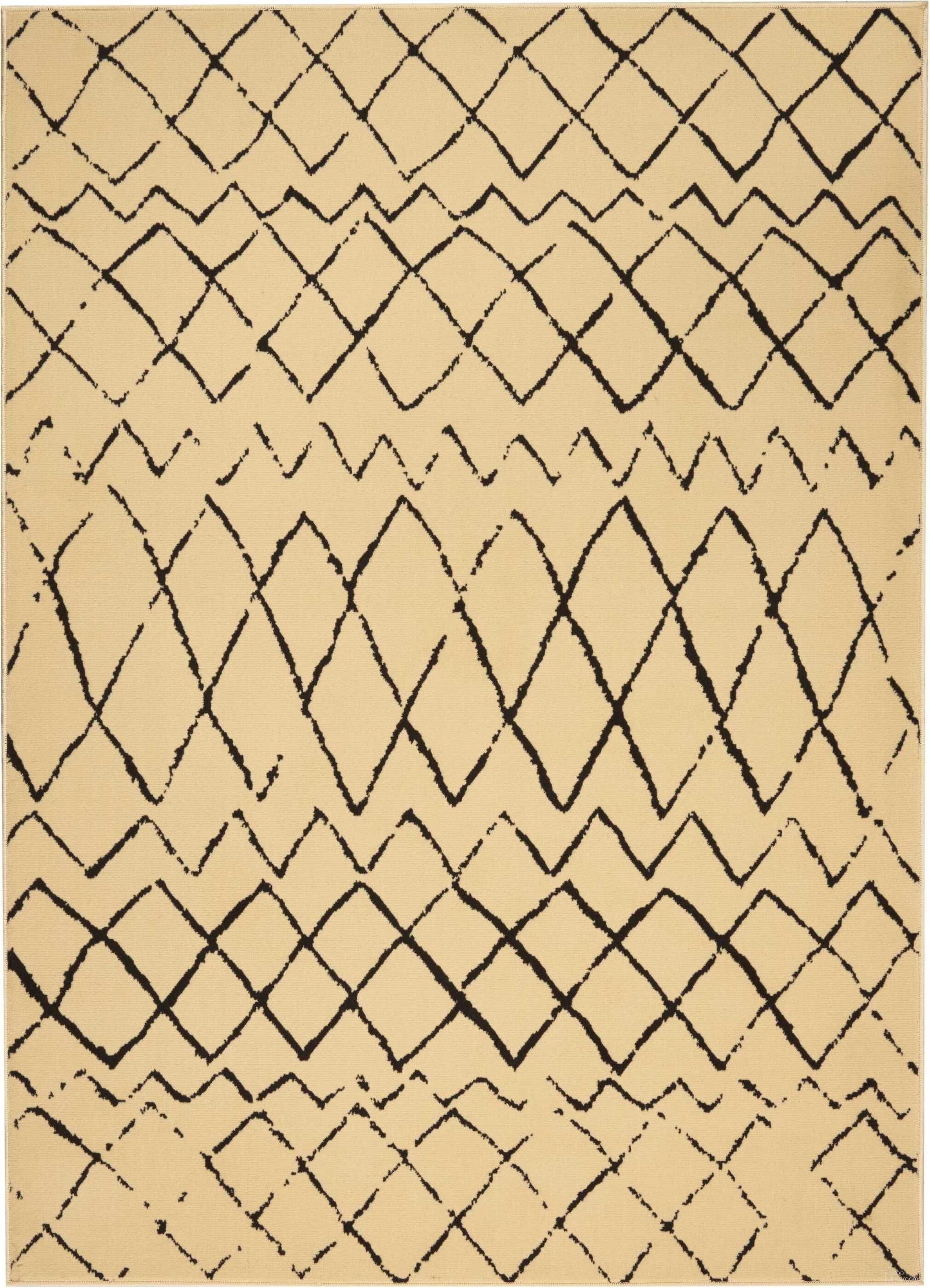 The appearance of Grafix Cream and Black 5'3" x 7'3" Area Rug designed by Nourison in the modern / contemporary interior design. This cream and black piece of furniture  was selected by 1StopBedrooms from Grafix Collection to add a touch of cosiness and style into your home. Sku: 99446394804. Material: Polypropylene.