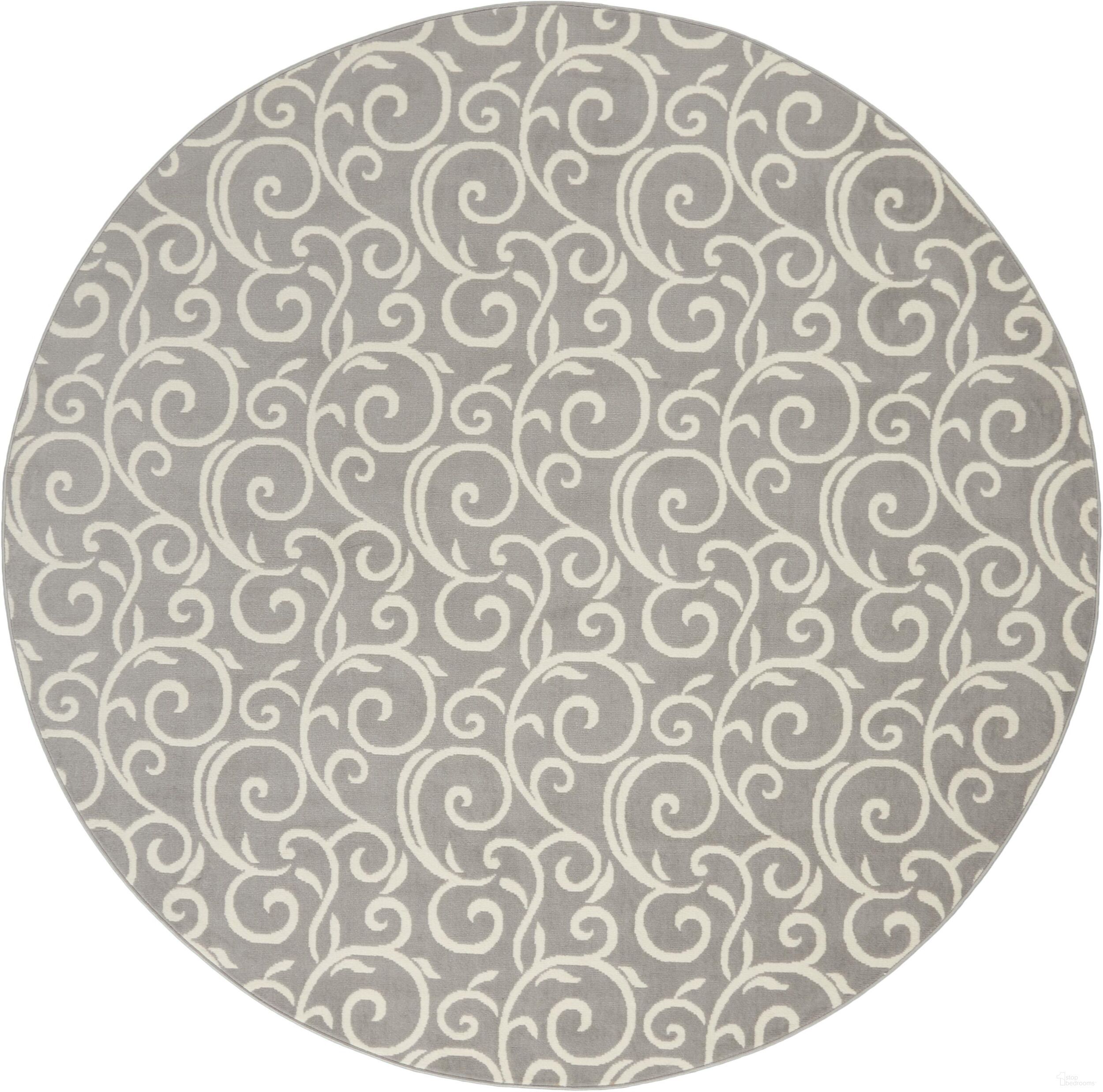 The appearance of Grafix Grey 8' x 8' Round Contemporary Area Rug designed by Nourison in the modern / contemporary interior design. This grey piece of furniture was selected by 1StopBedrooms from Grafix Collection to add a touch of cosiness and style into your home. Sku: 99446459190. Material: Polypropylene.