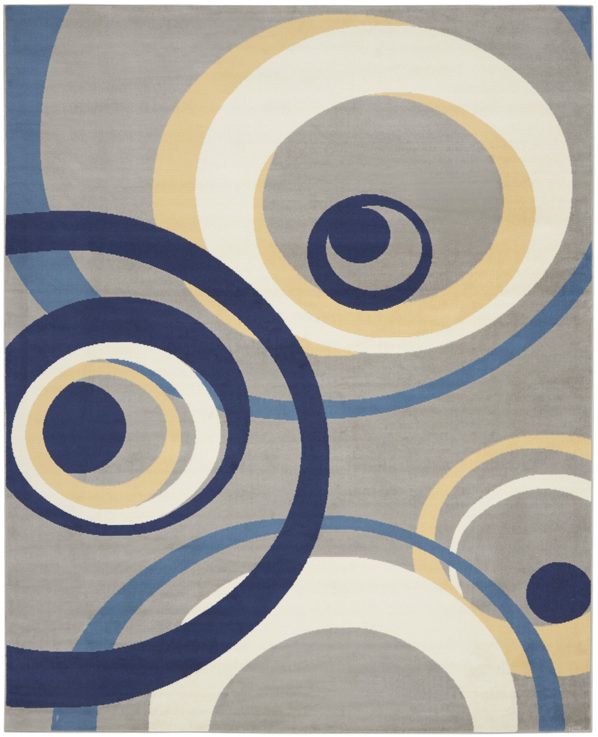 The appearance of Grafix Grey 7'10" x 9'10" Mid-Century Modern Area Rug designed by Nourison in the transitional interior design. This grey piece of furniture was selected by 1StopBedrooms from Grafix Collection to add a touch of cosiness and style into your home. Sku: 99446412072. Material: Polypropylene.