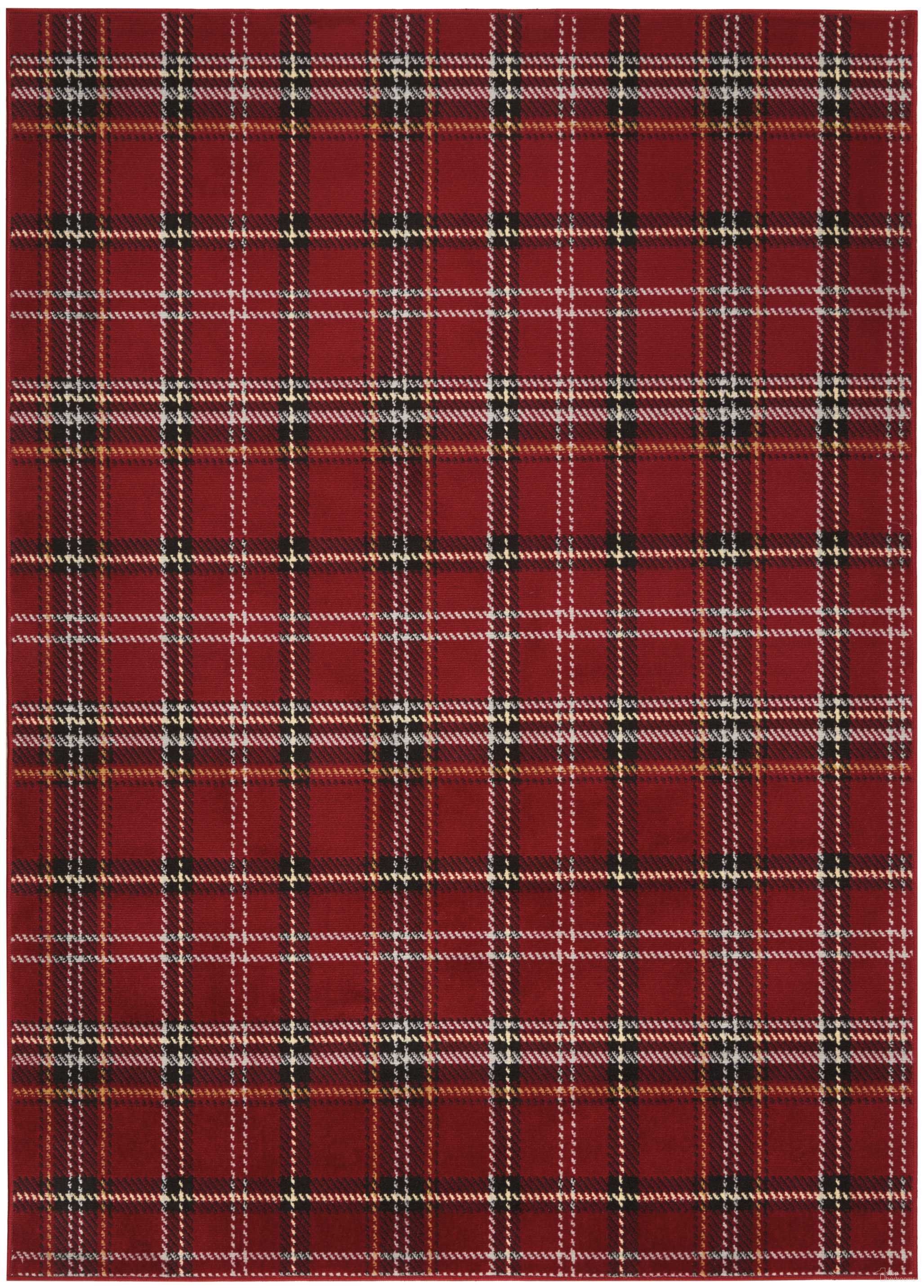 The appearance of Grafix Red 5'3" x 7'3" Rustic Area Rug designed by Nourison in the rustic / southwestern interior design. This red piece of furniture  was selected by 1StopBedrooms from Grafix Collection to add a touch of cosiness and style into your home. Sku: 99446394729. Material: Polypropylene.