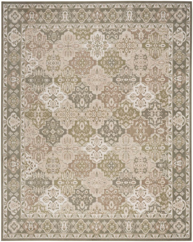 The appearance of Grafix Vintage 10' x 14' Indoor Rug In Green designed by Nourison in the rustic / southwestern interior design. This green piece of furniture was selected by 1StopBedrooms from Grafix Collection to add a touch of cosiness and style into your home. Sku: 841491144855. Material: Polypropylene.