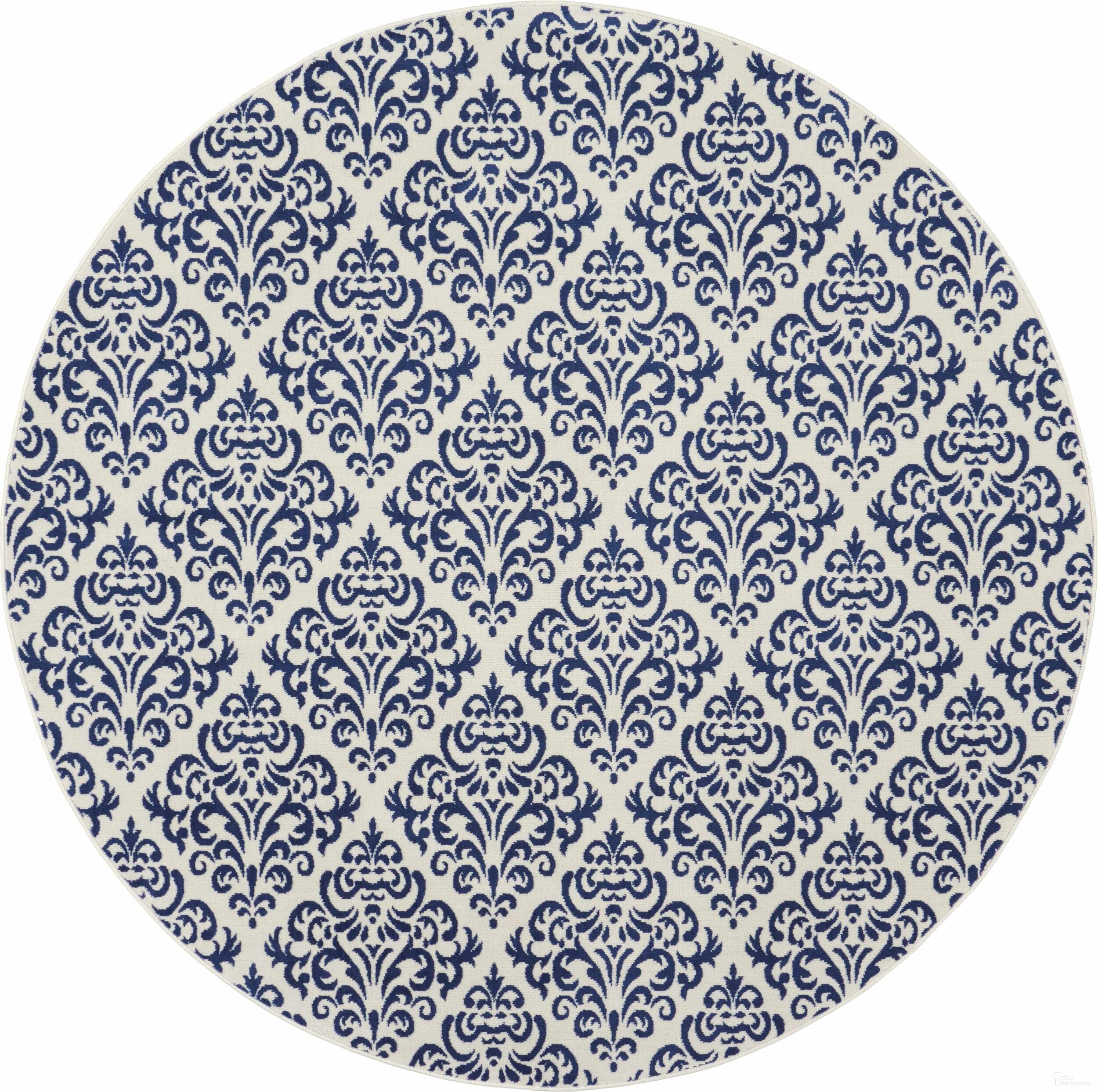 The appearance of Grafix White and Blue 8' x 8' Round Area Rug designed by Nourison in the transitional interior design. This white and blue piece of furniture was selected by 1StopBedrooms from Grafix Collection to add a touch of cosiness and style into your home. Sku: 99446459114. Material: Polypropylene.