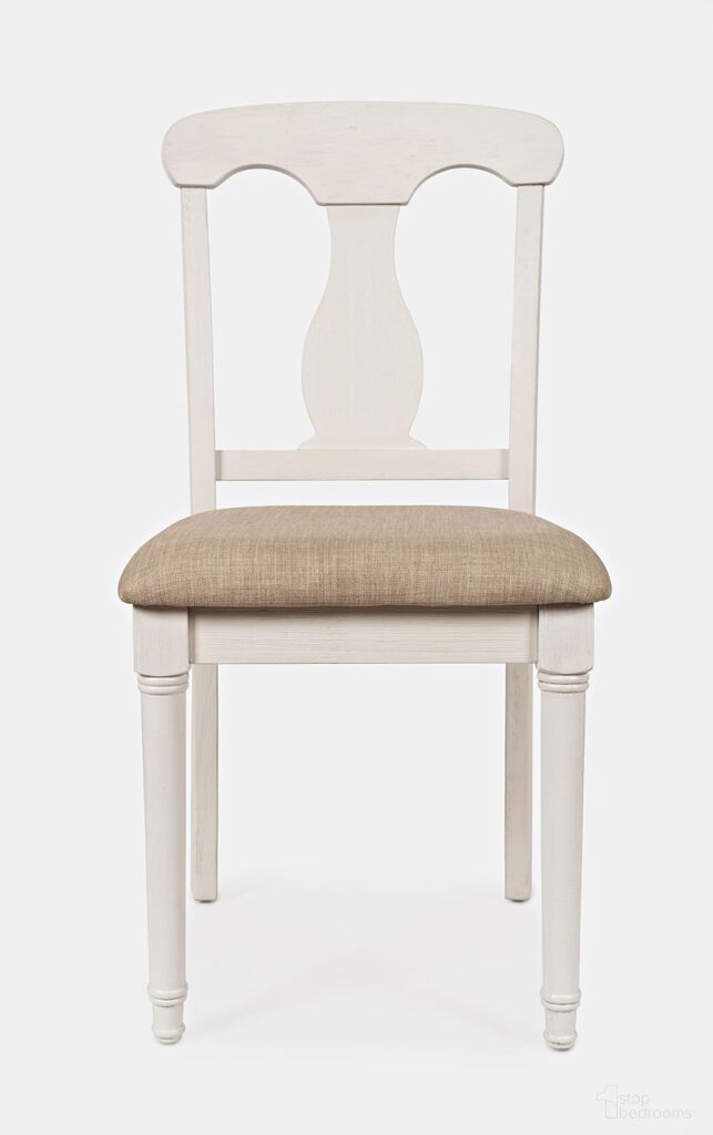 The appearance of Grafton Farms Upholstered Farmhouse Desk Chair In Brushed White designed by Jofran in the country / farmhouse interior design. This brushed white piece of furniture  was selected by 1StopBedrooms from Grafton Farms Collection to add a touch of cosiness and style into your home. Sku: 1978-360KD. Material: Acacia.