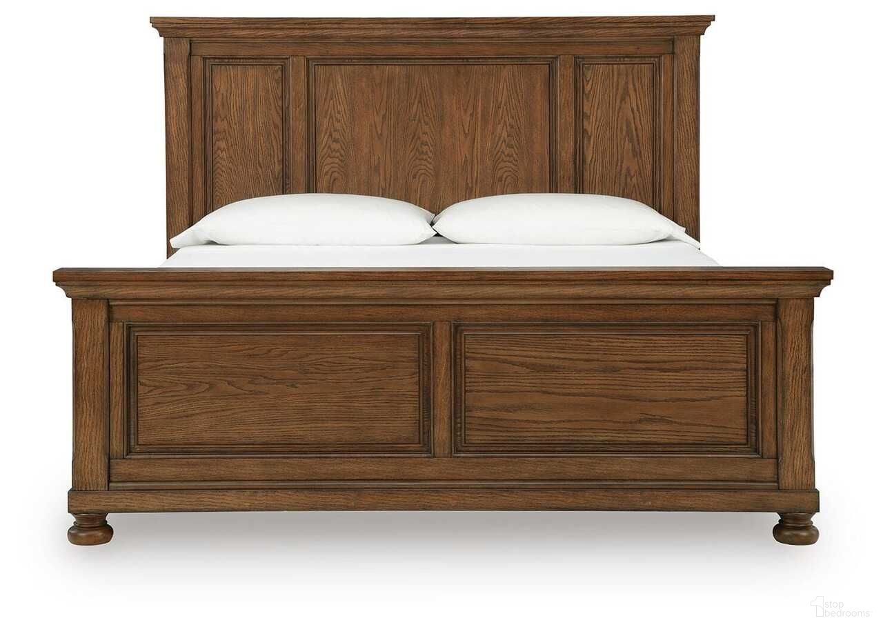 Grailmyn California King Panel Bed In Warm Brown