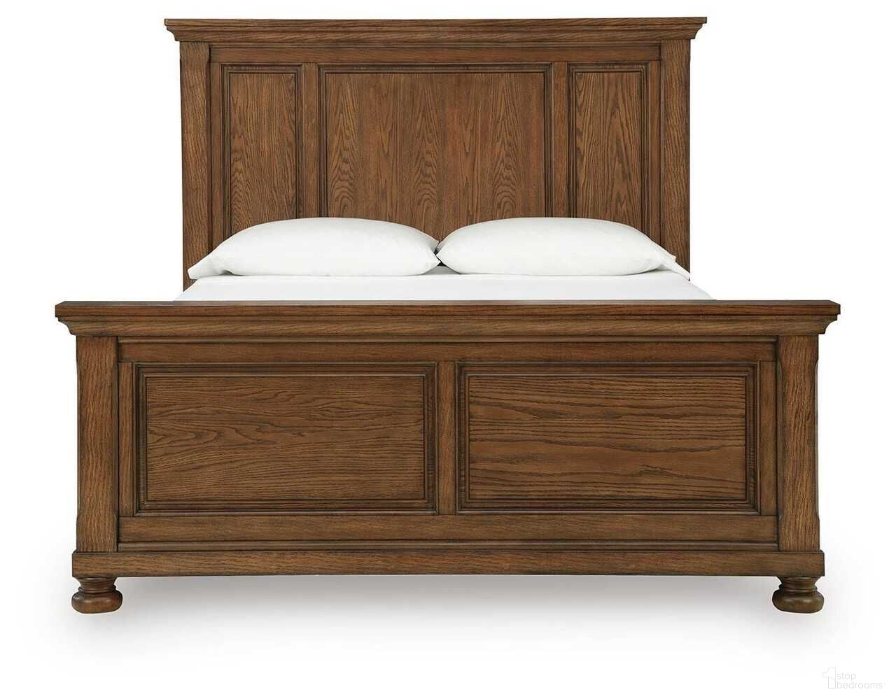 Grailmyn Queen Panel Bed In Warm Brown