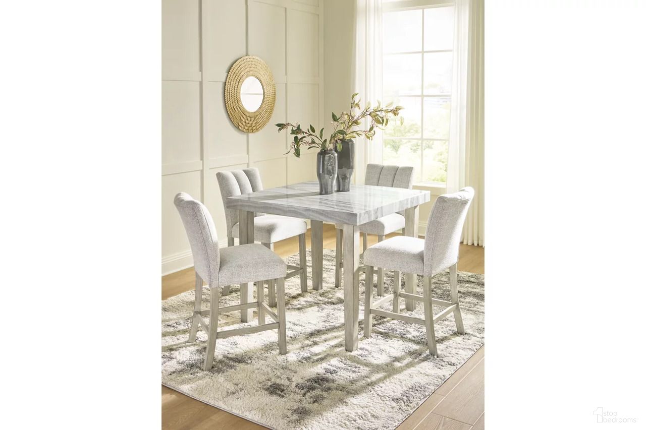 The appearance of Grallegen Counter Height Dining Room Set In Bisque designed by Signature Design by Ashley in the modern / contemporary interior design. This bisque piece of furniture was selected by 1StopBedrooms from Grallegen Collection to add a touch of cosiness and style into your home. Sku: NCD575-13;NCD575-124;NCD575-124. Material: Wood.
