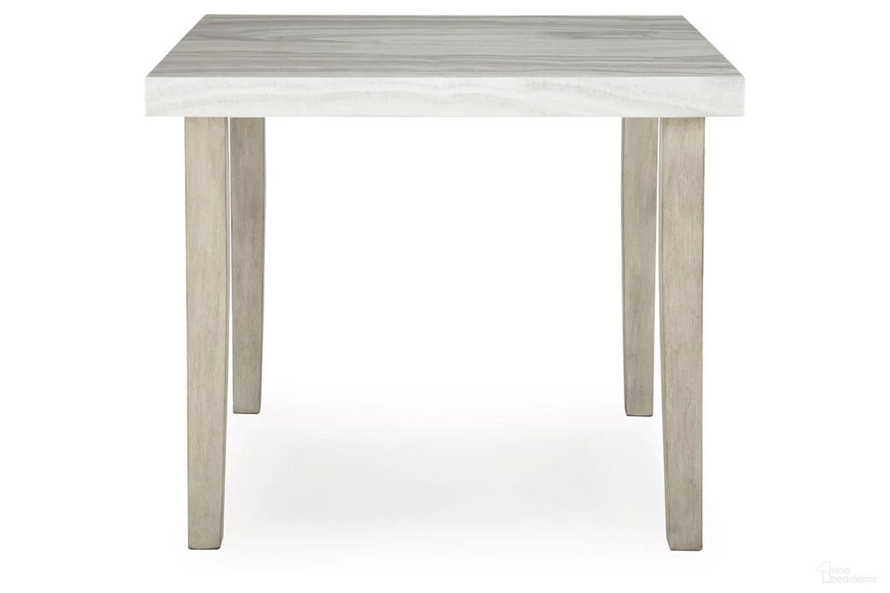 The appearance of Grallegen Square Counter Height Dining Table In Bisque designed by Signature Design by Ashley in the modern / contemporary interior design. This bisque piece of furniture  was selected by 1StopBedrooms from Grallegen Collection to add a touch of cosiness and style into your home. Sku: NCD575-13. Table Base Style: Legs. Table Top Shape: Square. Material: Wood. Size: 42" x 42".