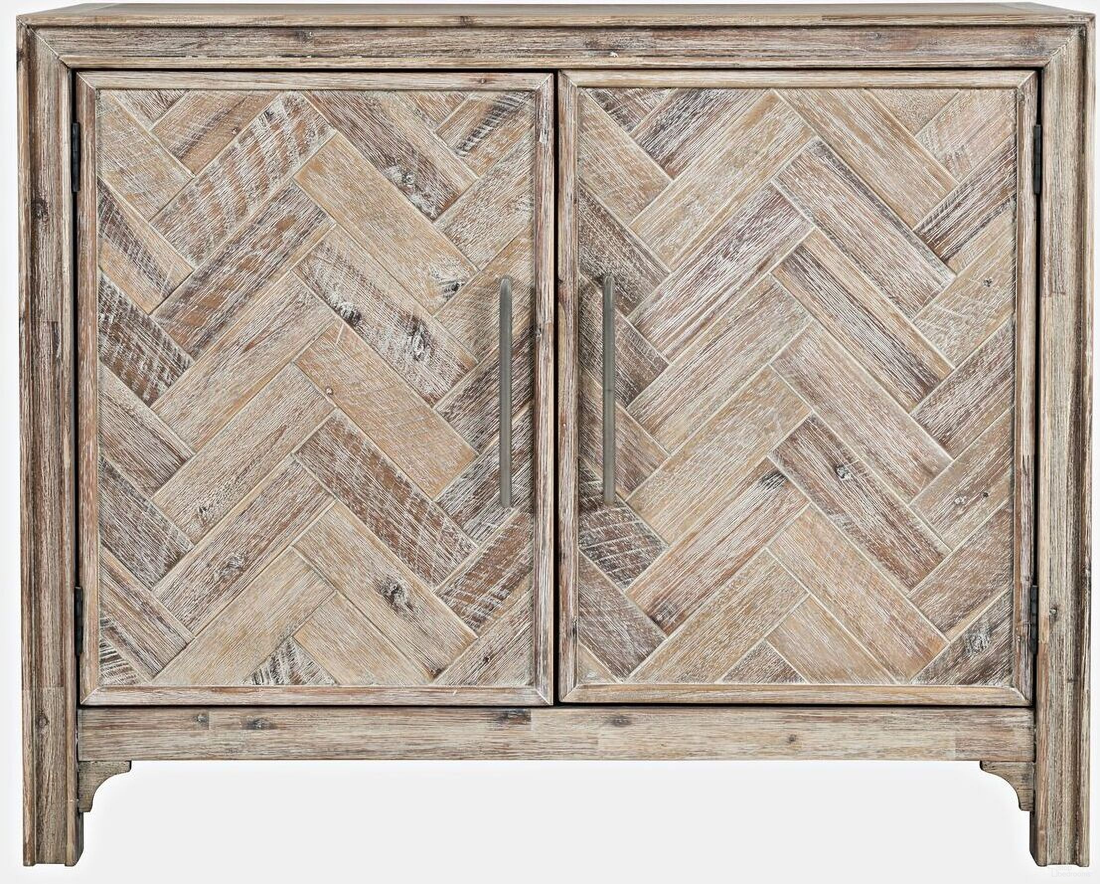 The appearance of Gramercy Chevron 40 Inch 2 Door Accent Chest In Grey Wash designed by Jofran in the modern / contemporary interior design. This grey wash piece of furniture  was selected by 1StopBedrooms from Gramercy Collection to add a touch of cosiness and style into your home. Sku: 2156-40. Material: Acacia.