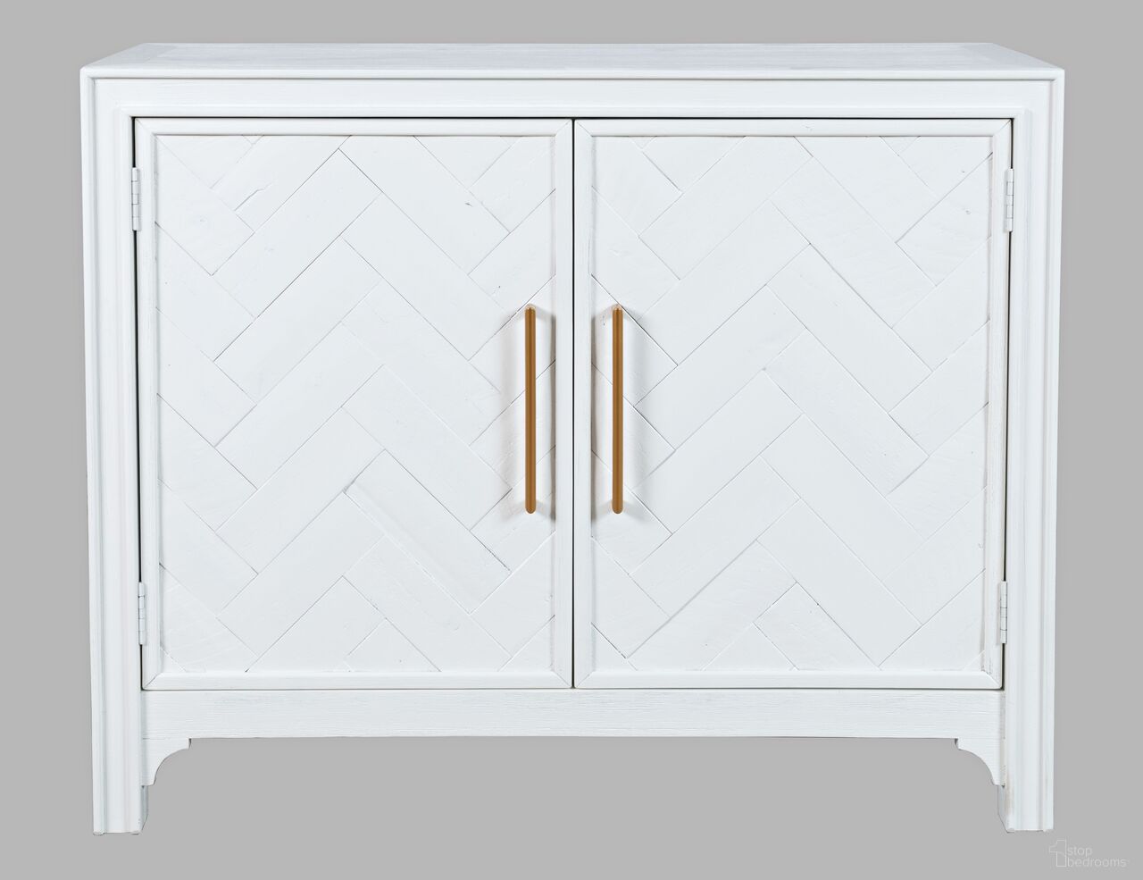 The appearance of Gramercy Chevron 40 Inch 2 Door Accent Chest In Blanc designed by Jofran in the transitional interior design. This blanc piece of furniture was selected by 1StopBedrooms from Gramercy Collection to add a touch of cosiness and style into your home. Sku: 2056-40. Material: Acacia.