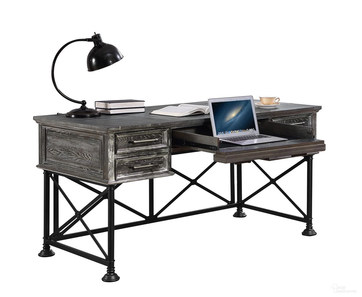 The appearance of Gramercy Park Vintage Burnished Smoke Writing Desk designed by Parker House in the transitional interior design. This gray piece of furniture was selected by 1StopBedrooms from Gramercy Park Collection to add a touch of cosiness and style into your home. Sku: GRAM#9085. Material: Wood.