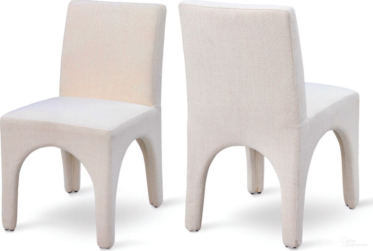 Gramercy Textured Fabric Dining Chair Set of 2 In Beige Linen