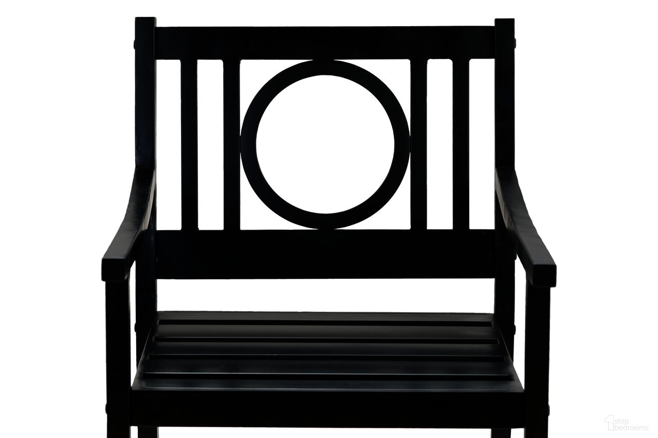 The appearance of Grammercy Outdoor Chair In Black designed by Carolina Living in the modern / contemporary interior design. This black piece of furniture was selected by 1StopBedrooms from Grammercy Collection to add a touch of cosiness and style into your home. Sku: MBN2235-BLK. Material: Steel.