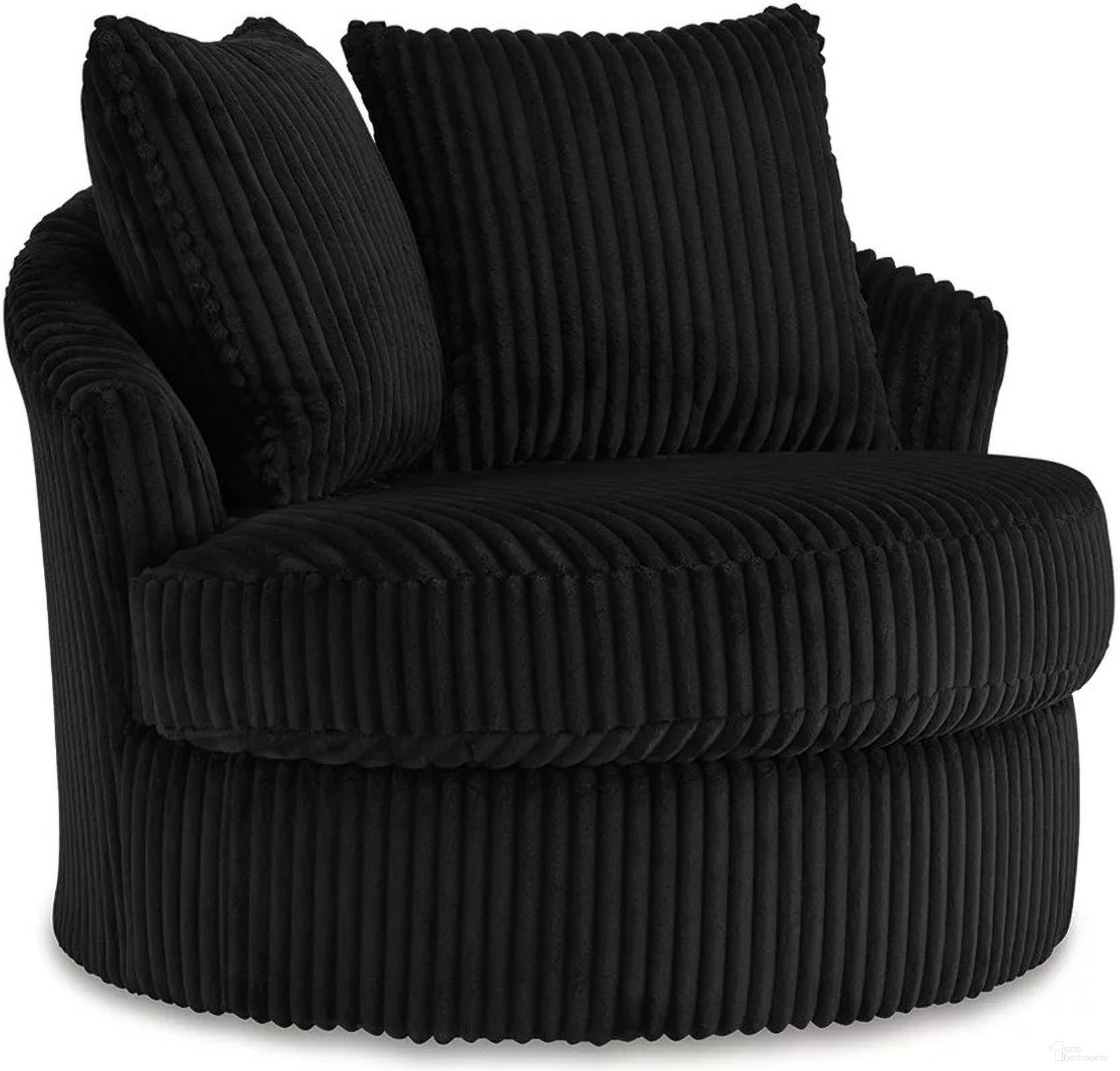 The appearance of Gramwell Swivel Chair In Onyx designed by Signature Design by Ashley in the transitional interior design. This onyx piece of furniture was selected by 1StopBedrooms from Gramwell Collection to add a touch of cosiness and style into your home. Sku: A3000725. Material: Fabric.
