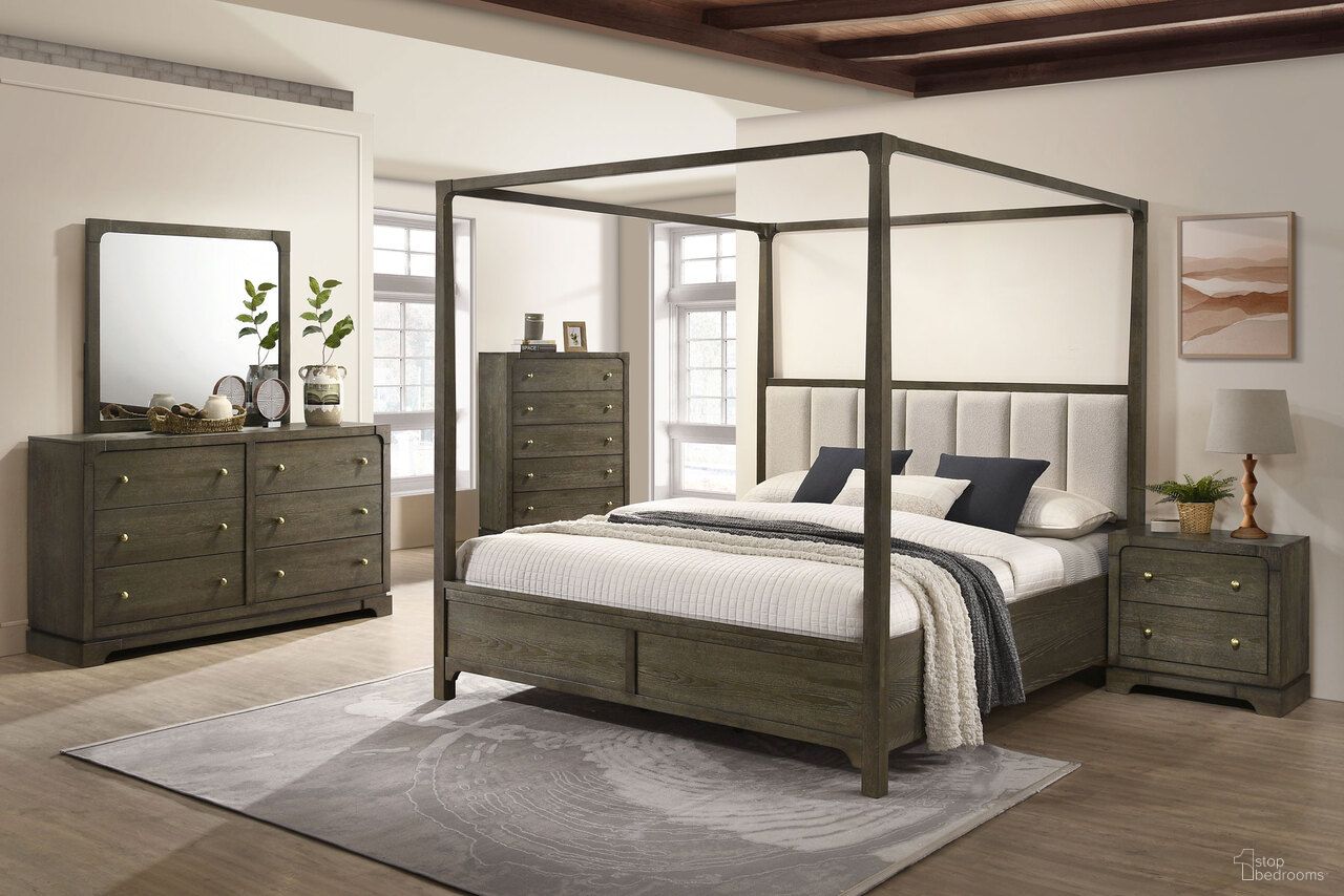 Gran Park Canopy Bedroom Set In Dark Cocoa and Beige