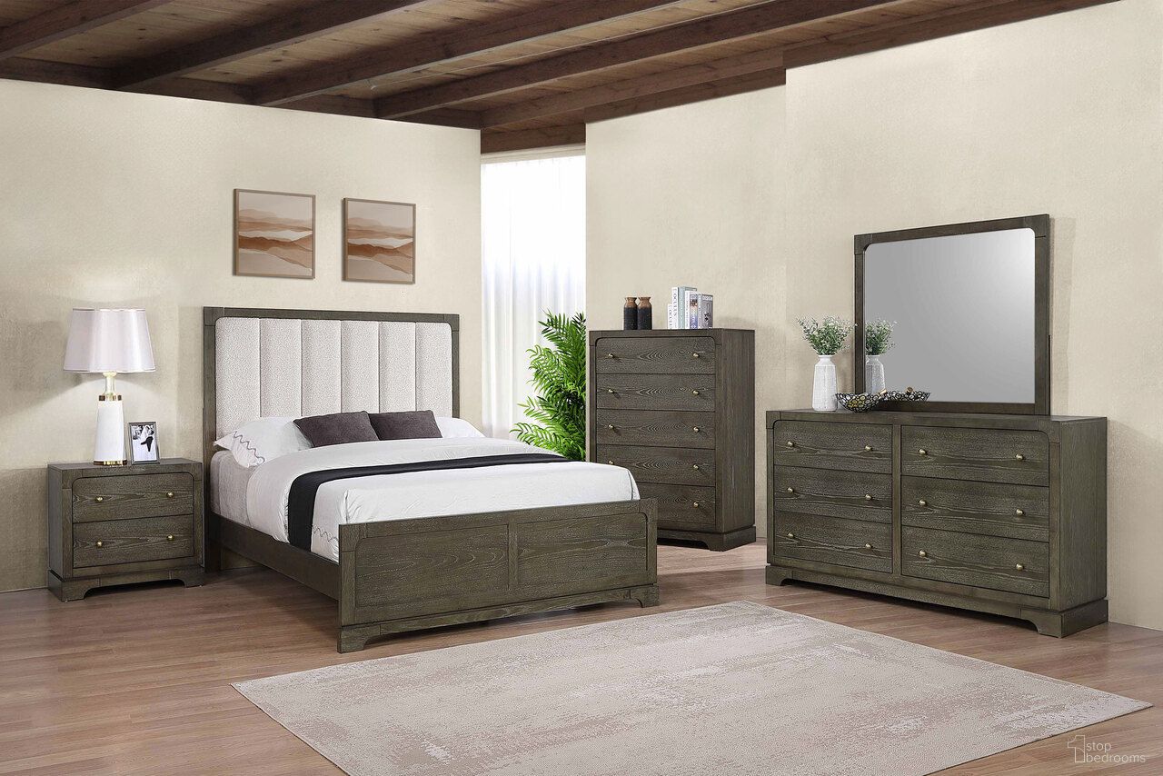 Gran Park Panel Bedroom Set In Dark Cocoa and Beige