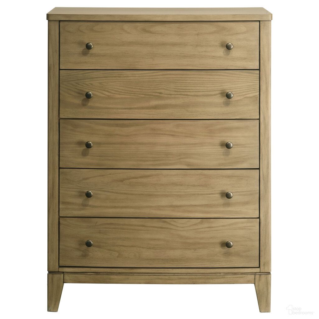 The appearance of Granada 5-Drawer Bedroom Chest of Drawers In Natural Pine designed by Coaster in the modern / contemporary interior design. This natural pine piece of furniture  was selected by 1StopBedrooms from Granada Collection to add a touch of cosiness and style into your home. Sku: 224925. Material: Particle Board.