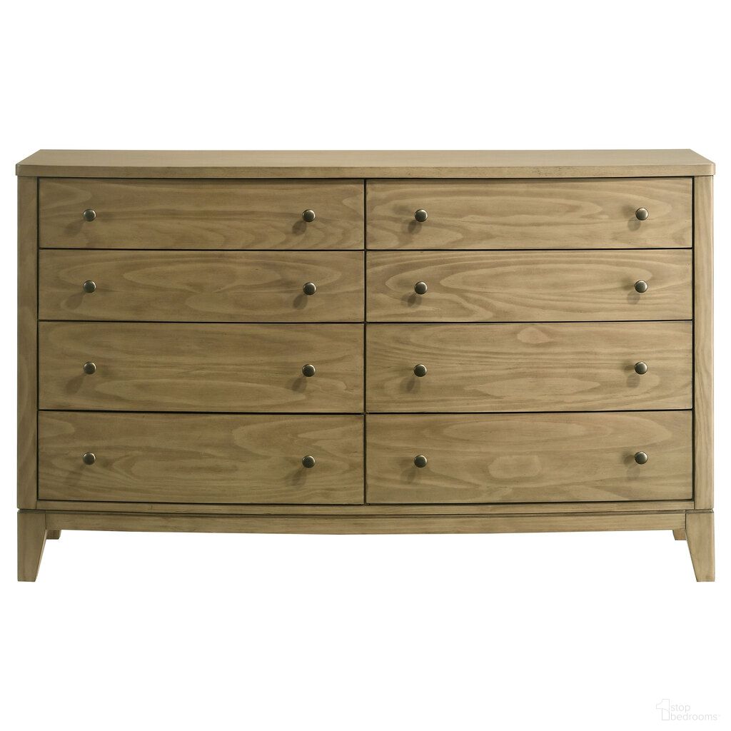 The appearance of Granada 8-Drawer Dresser Cabinet In Natural Pine designed by Coaster in the modern / contemporary interior design. This natural pine piece of furniture  was selected by 1StopBedrooms from Granada Collection to add a touch of cosiness and style into your home. Sku: 224923. Material: Particle Board.