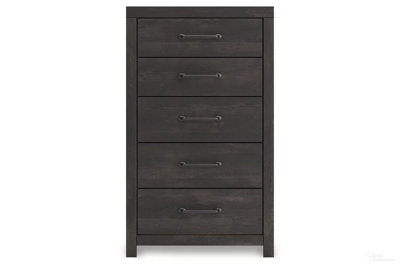 The appearance of Granaport Chest of Drawers In Dark Gray designed by Signature Design by Ashley in the transitional interior design. This dark gray piece of furniture was selected by 1StopBedrooms from Granaport Collection to add a touch of cosiness and style into your home. Sku: NCB2108-46. Material: Wood.