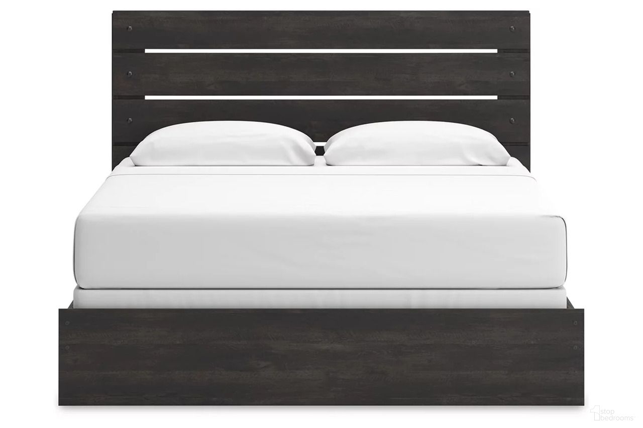 The appearance of Granaport King Panel Bed In Dark Gray designed by Signature Design by Ashley in the transitional interior design. This dark gray piece of furniture was selected by 1StopBedrooms from Granaport Collection to add a touch of cosiness and style into your home. Sku: NCB2108-72;NCB2108-97. Bed Type: Panel Bed. Material: Wood. Bed Size: King.