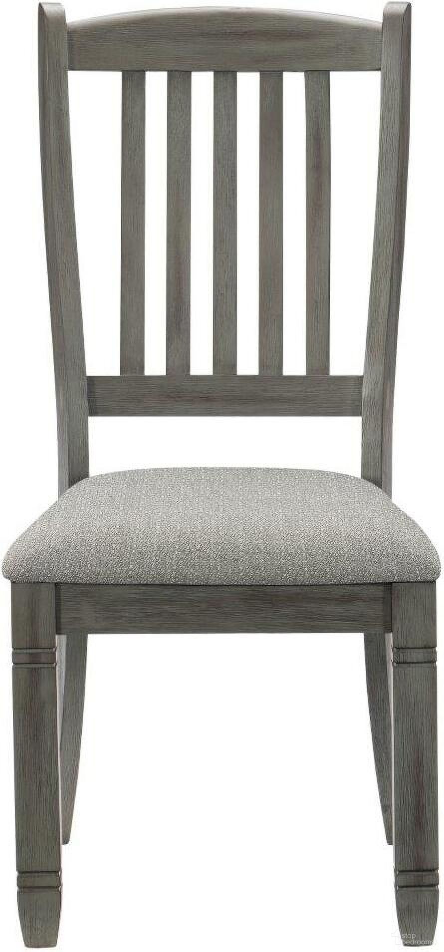 The appearance of Granby Antique Gray Side Chair Set Of 2 designed by Homelegance in the transitional interior design. This gray piece of furniture was selected by 1StopBedrooms from Granby Collection to add a touch of cosiness and style into your home. Sku: 5627GYS. Material: Textured. Chair Type: Side Chair.