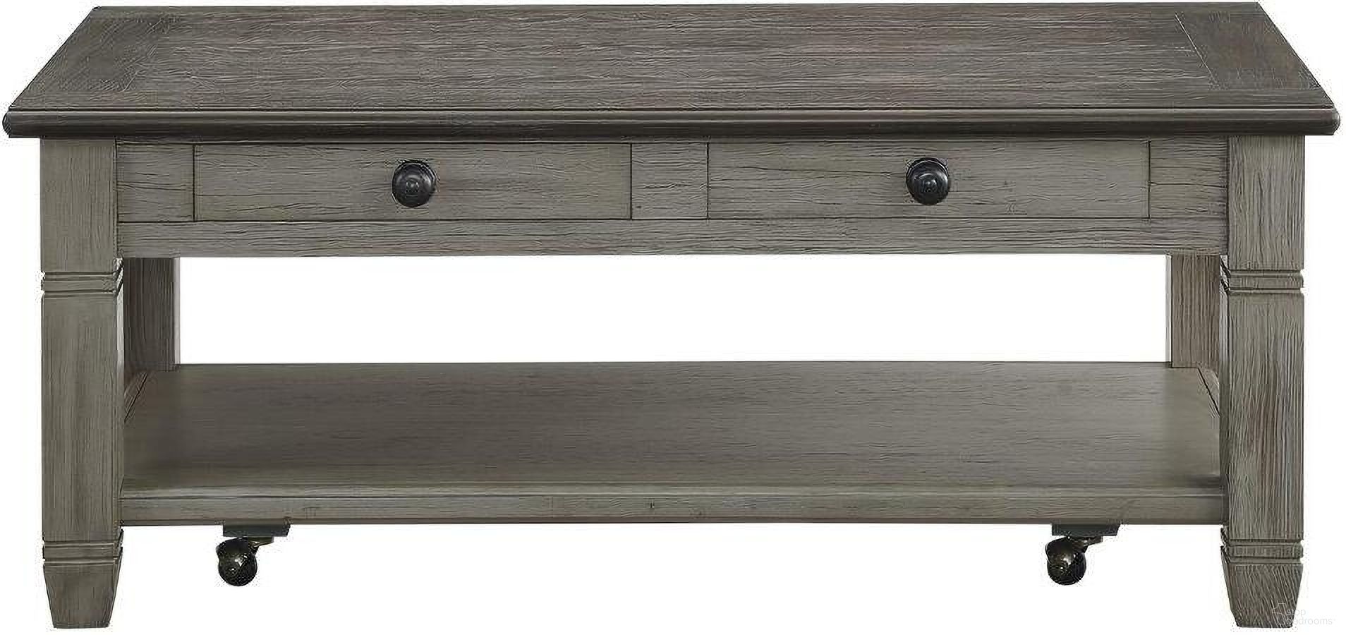 The appearance of Granby Coffee And Antique Gray Cocktail Table designed by Homelegance in the transitional interior design. This gray piece of furniture  was selected by 1StopBedrooms from Granby Collection to add a touch of cosiness and style into your home. Sku: 5627GY-30. Material: Rubberwood.