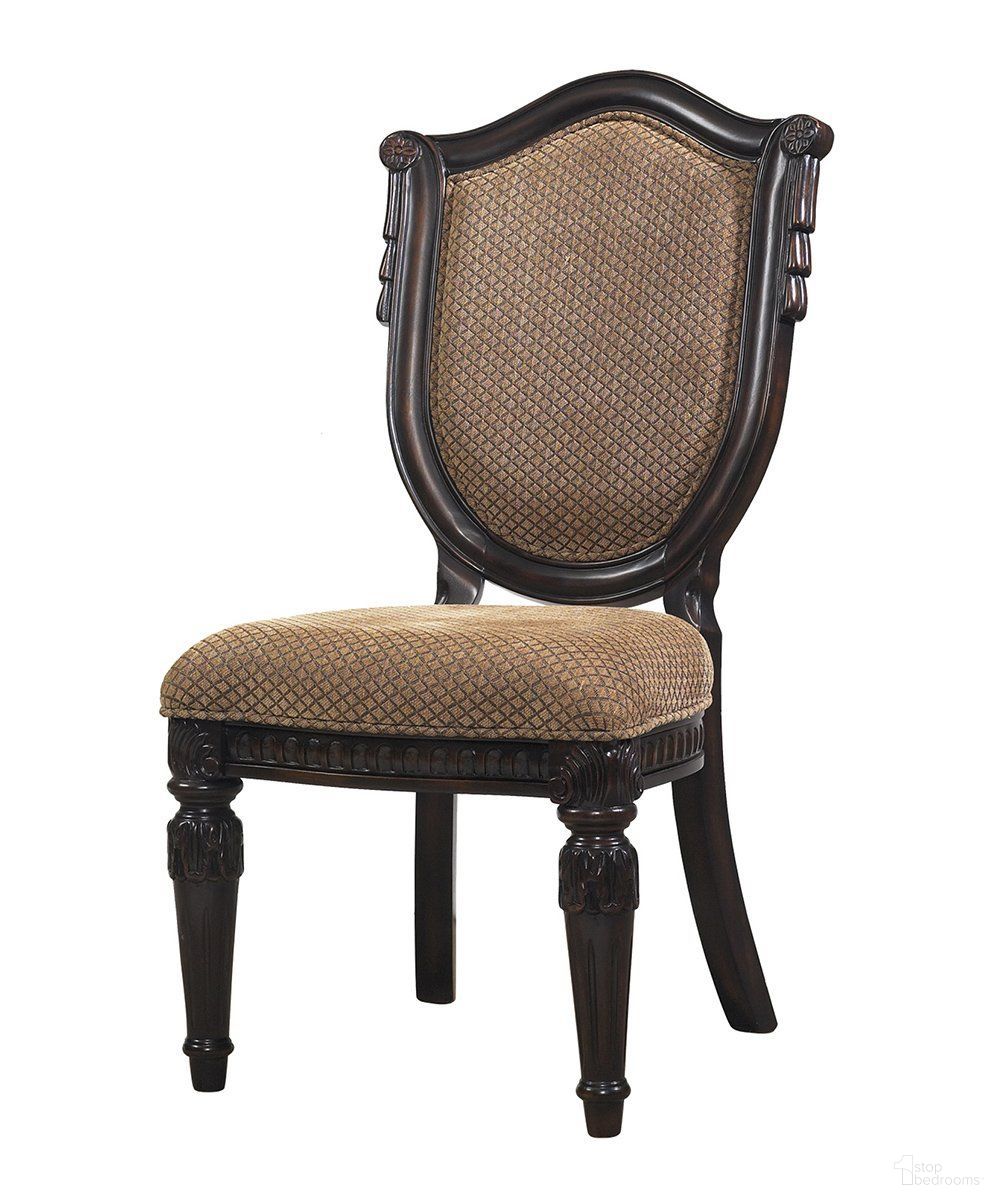 Grand Estates Upholstered Side Chair Set of 2 in Brown