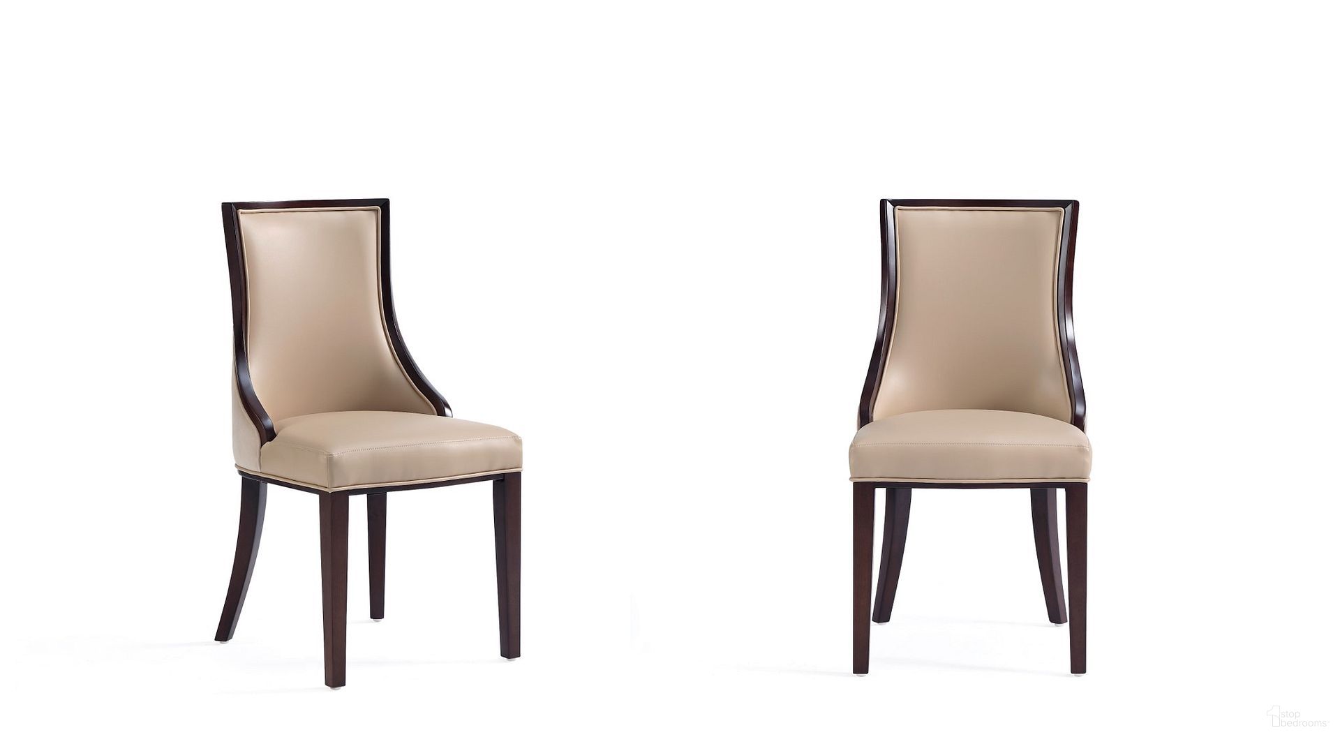 The appearance of Grand Faux Leather Dining Chair Set of 2 In Tan with Beech Wood Frame designed by Manhattan Comfort in the traditional interior design. This tan piece of furniture was selected by 1StopBedrooms from Grand Collection to add a touch of cosiness and style into your home. Sku: DC048-TN. Material: Wood. Chair Type: Side Chair.