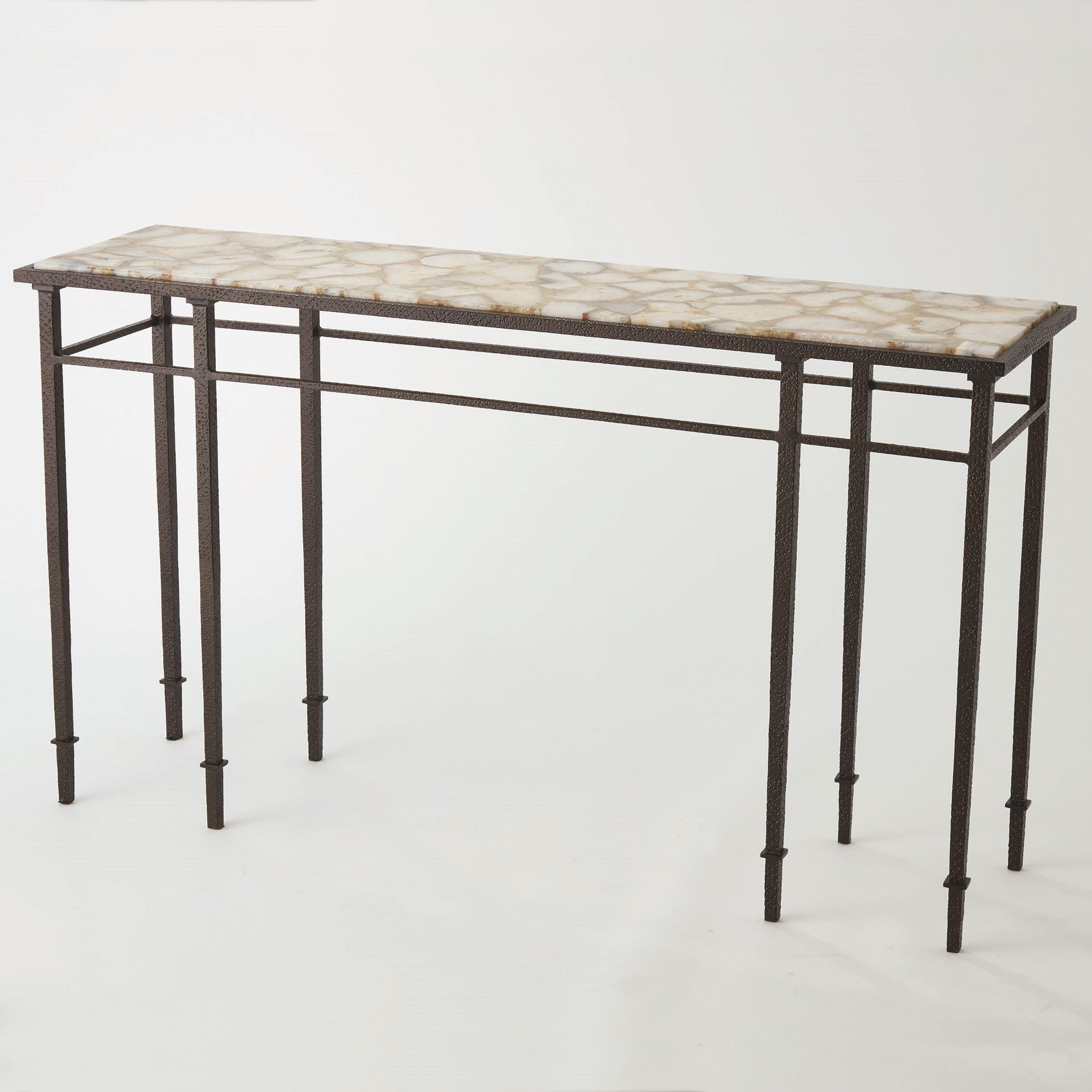 The appearance of Grand Hall Console In Bronze designed by Global Views in the modern / contemporary interior design. This bronze piece of furniture was selected by 1StopBedrooms from Grand Collection to add a touch of cosiness and style into your home. Sku: 790345. Material: Agate.