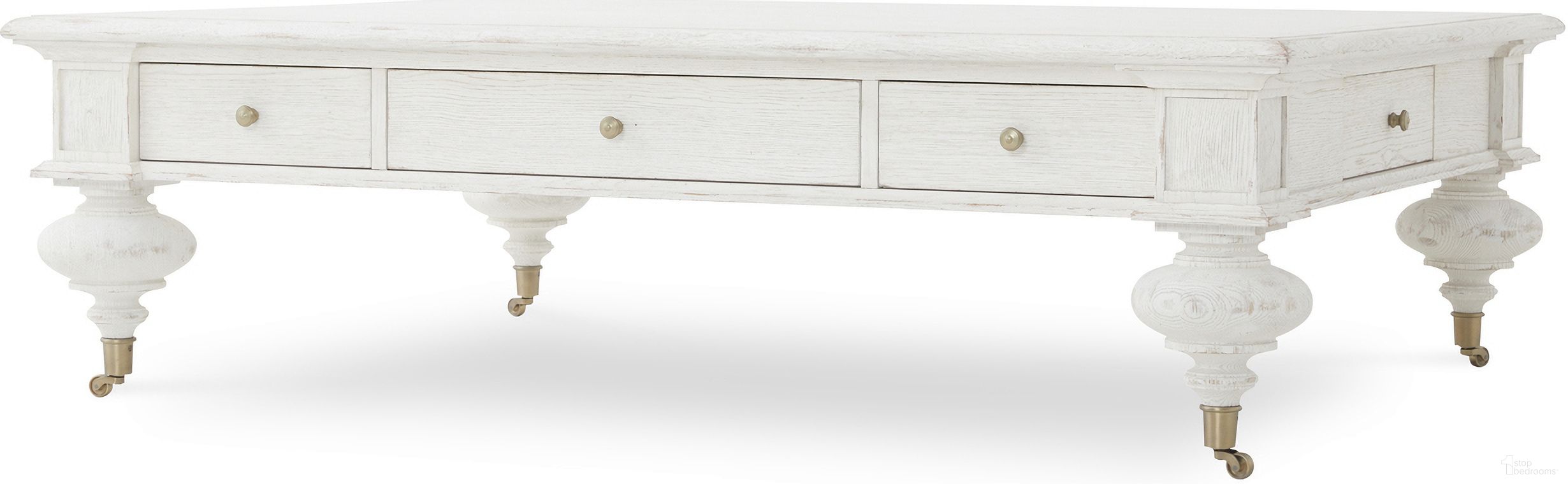 The appearance of Grand Oak Cocktail Table In White designed by Century Furniture in the modern / contemporary interior design. This white piece of furniture was selected by 1StopBedrooms from Monarch Collection to add a touch of cosiness and style into your home. Sku: MN2000-W. Material: Solid Oak.