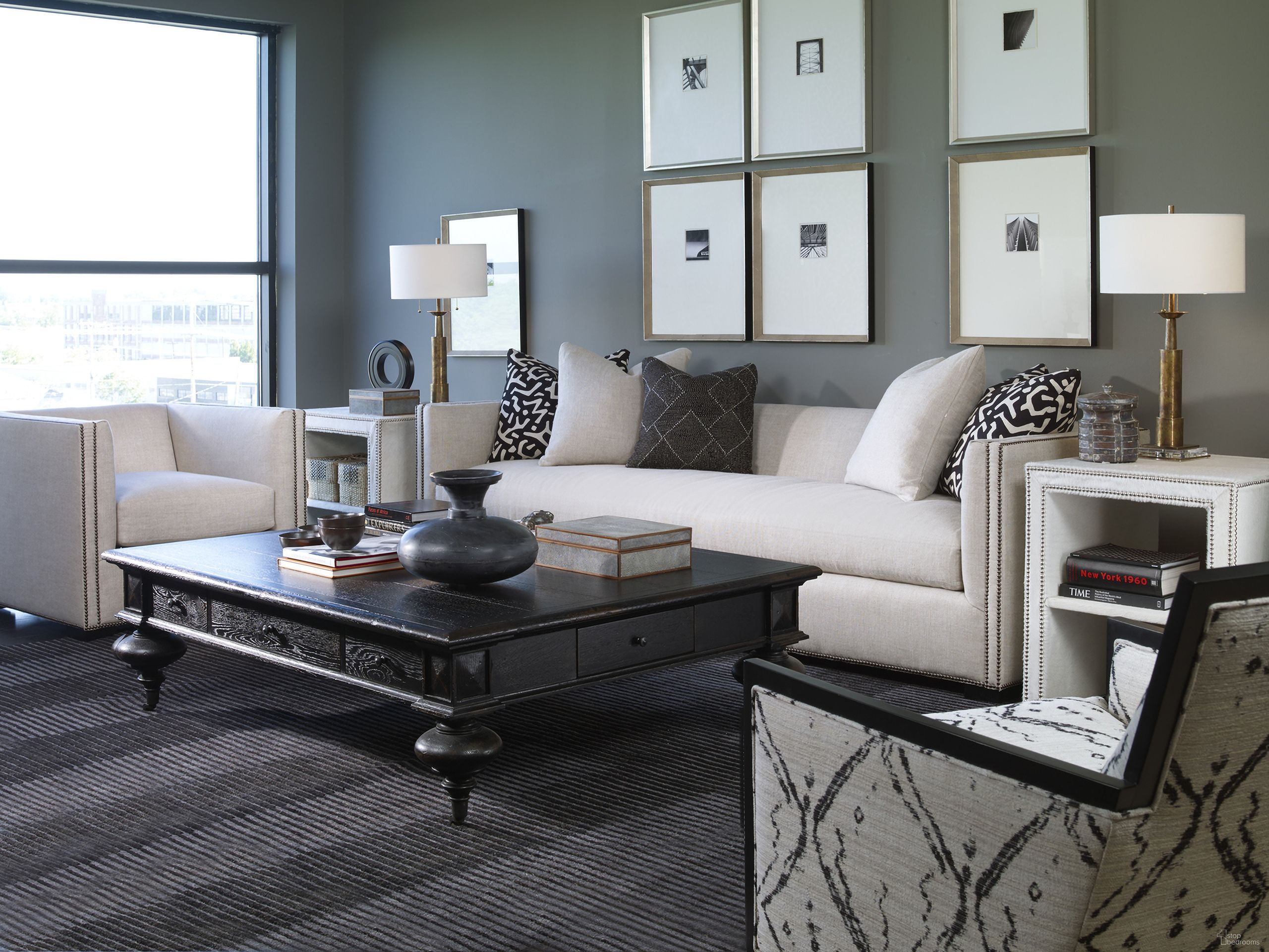 The appearance of Grand Oak Occasional Table Set In Dark Rustic designed by Century Furniture in the rustic / southwestern interior design. This dark rustic piece of furniture was selected by 1StopBedrooms from Monarch Collection to add a touch of cosiness and style into your home. Sku: MN2000;MN5825. Material: Solid Oak.