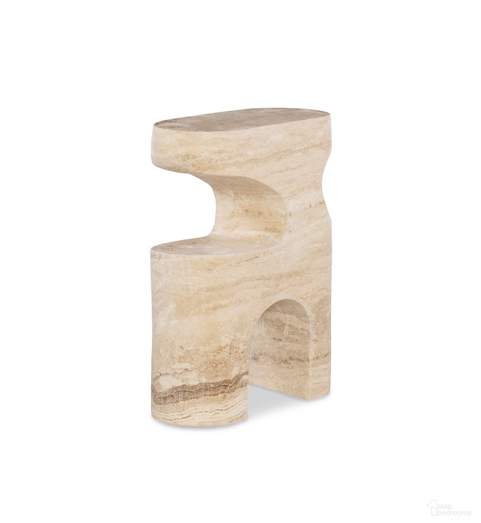 The appearance of Grand Tour Furniture Bernini Accent Table In Travertine designed by Century Furniture in the modern / contemporary interior design. This travertine piece of furniture  was selected by 1StopBedrooms from Grand Tour Furniture Collection to add a touch of cosiness and style into your home. Sku: SF6254. Material: Travertine.