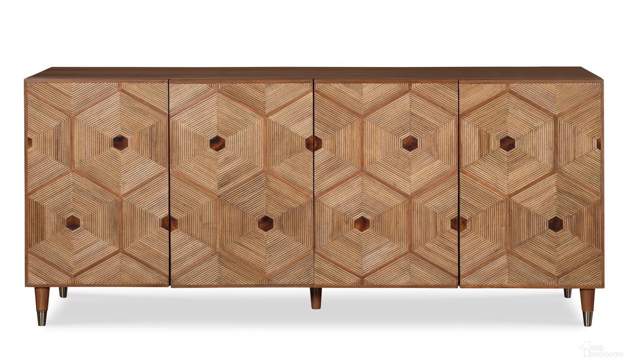 The appearance of Grand Tour Furniture Cantata Credenza In Brown designed by Century Furniture in the modern / contemporary interior design. This brown piece of furniture was selected by 1StopBedrooms from Grand Tour Furniture Collection to add a touch of cosiness and style into your home. Sku: SF6334-V1. Material: Walnut Veneer.