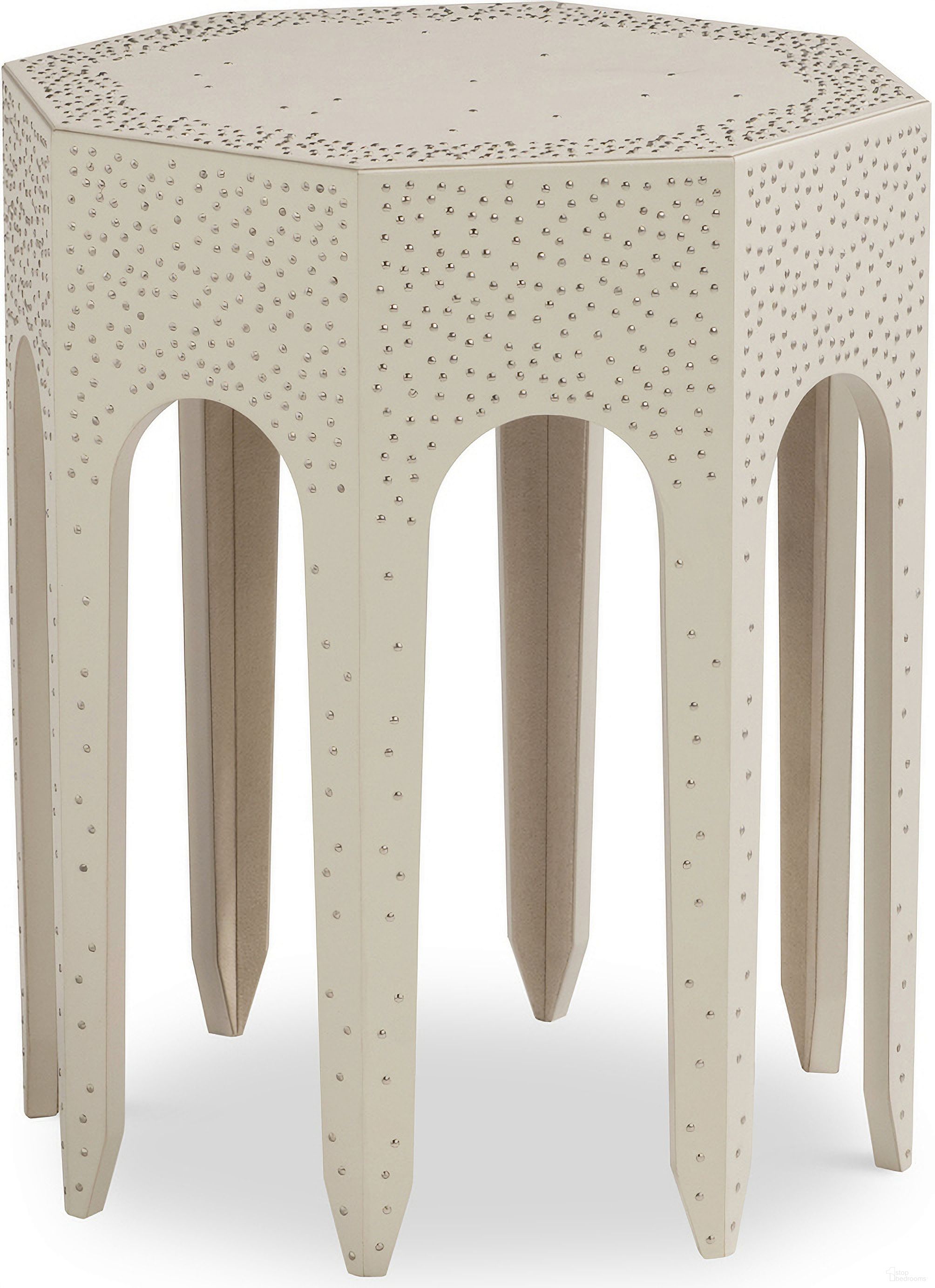 The appearance of Grand Tour Furniture Mandir Side Table In Cream designed by Century Furniture in the transitional interior design. This cream piece of furniture  was selected by 1StopBedrooms from Grand Tour Furniture Collection to add a touch of cosiness and style into your home. Sku: SF6265. Material: Leather.