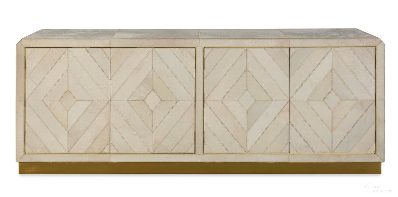 The appearance of Grand Tour Furniture Maya Credenza In Cream designed by Century Furniture in the modern / contemporary interior design. This cream piece of furniture was selected by 1StopBedrooms from Grand Tour Furniture Collection to add a touch of cosiness and style into your home. Sku: SF6223. Material: Upholstery.