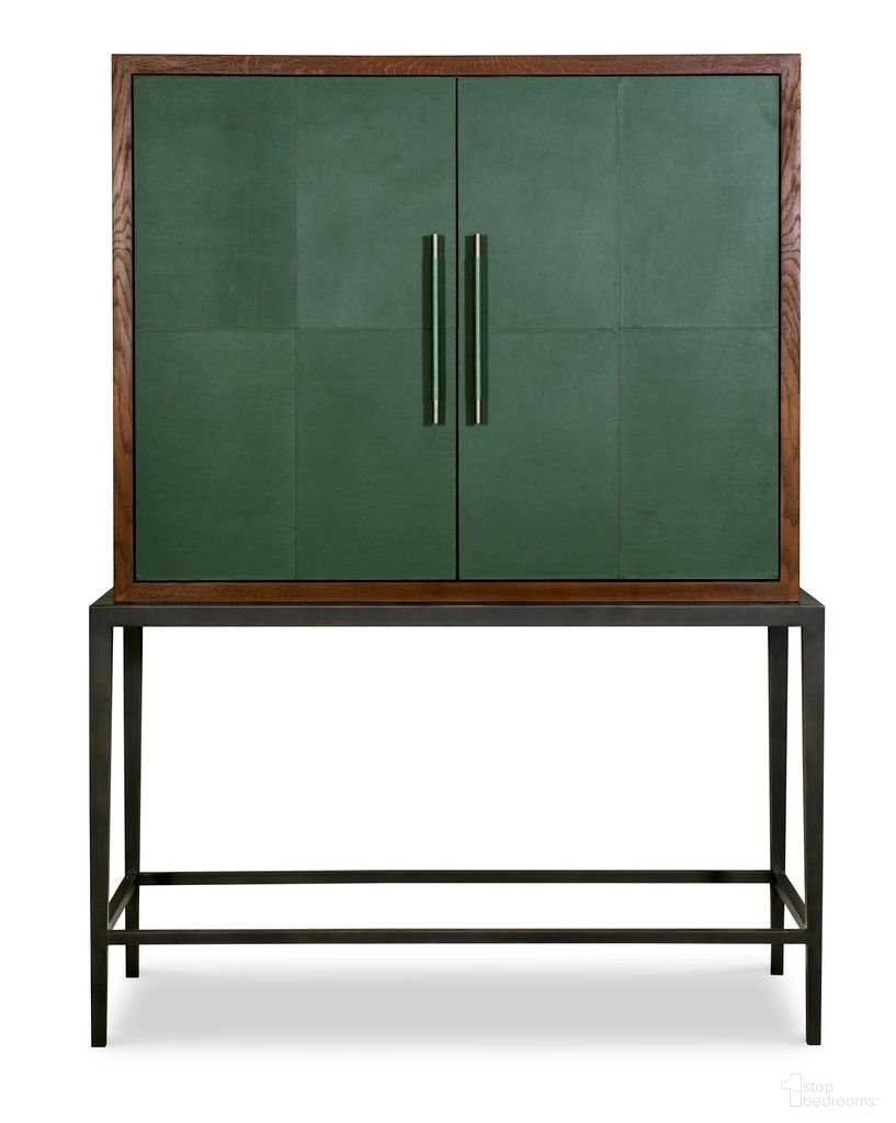 The appearance of Grand Tour Furniture Scheffer Bar Cabinet In Green designed by Century Furniture in the transitional interior design. This green piece of furniture was selected by 1StopBedrooms from Grand Tour Furniture Collection to add a touch of cosiness and style into your home. Sku: SF6264-V2. Material: Oak Veneer.
