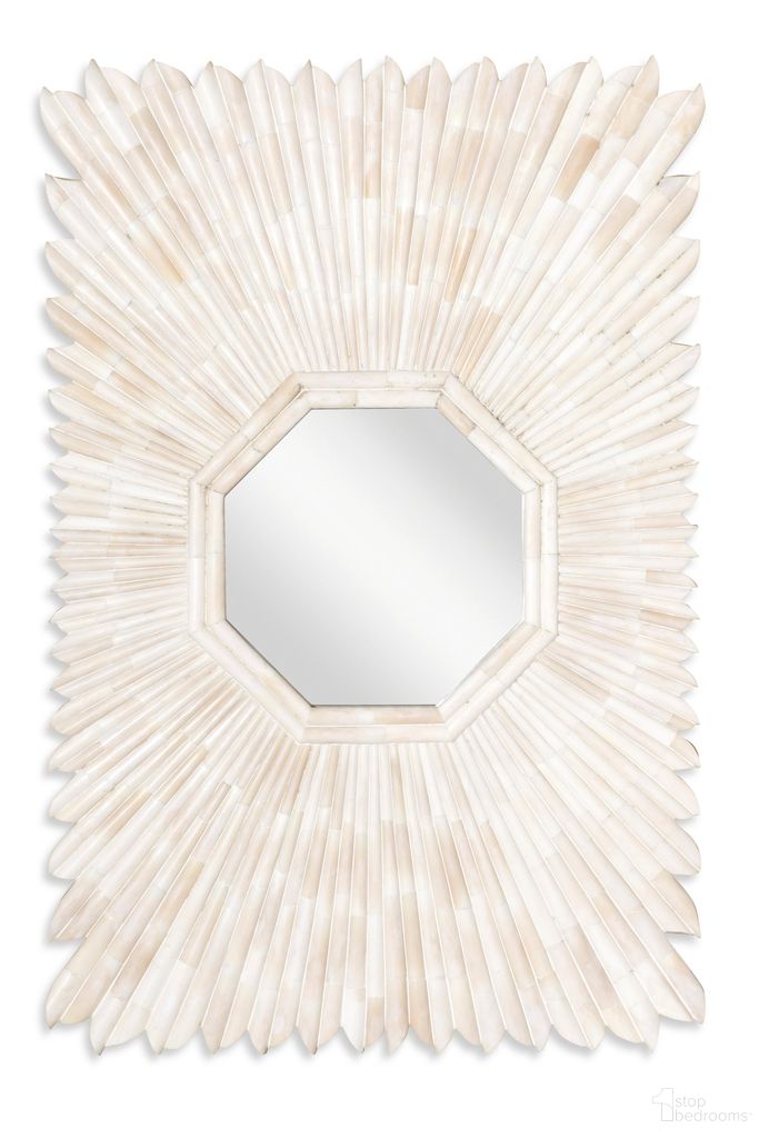 The appearance of Grand Tour Furniture Sunray Bone Mirror In Cream designed by Century Furniture in the transitional interior design. This cream piece of furniture  was selected by 1StopBedrooms from Grand Tour Furniture Collection to add a touch of cosiness and style into your home. Sku: SF6227. Material: Mirror.