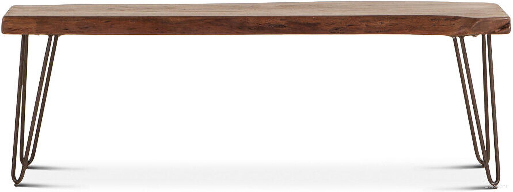 The appearance of Grandby 54 Inch Bench with Acacia In Walnut designed by Home Trends and Design in the transitional interior design. This walnut piece of furniture  was selected by 1StopBedrooms from Grandby Collection to add a touch of cosiness and style into your home. Sku: ZWGAN542WN. Material: Acacia Wood.