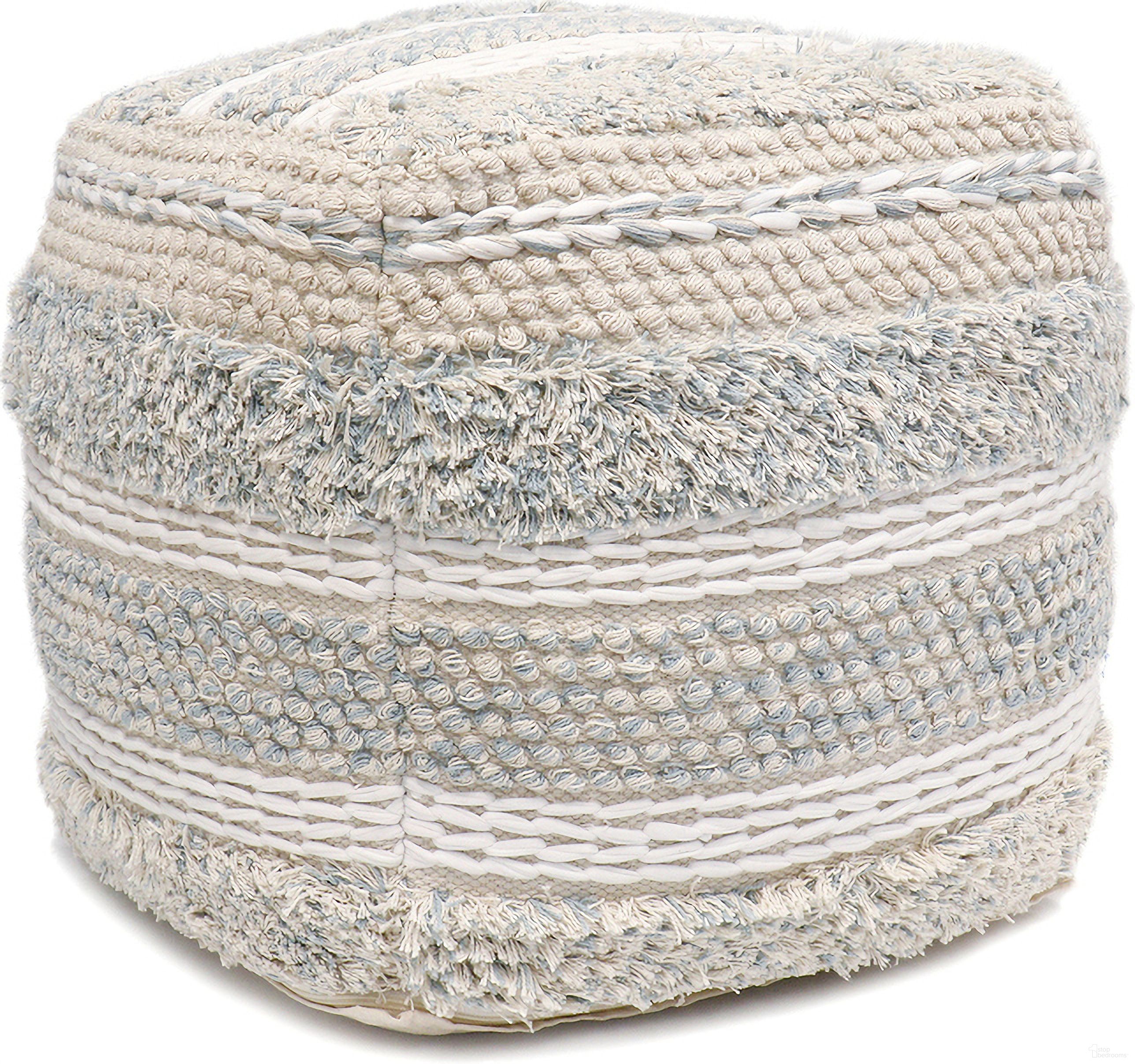 The appearance of Grandcanyon Cotton Braided Pouf In Beige and White designed by Pasargad Home in the glam interior design. This beige/white piece of furniture was selected by 1StopBedrooms from Grand Canyon Collection to add a touch of cosiness and style into your home. Sku: PPF-176-1. Material: Cotton.