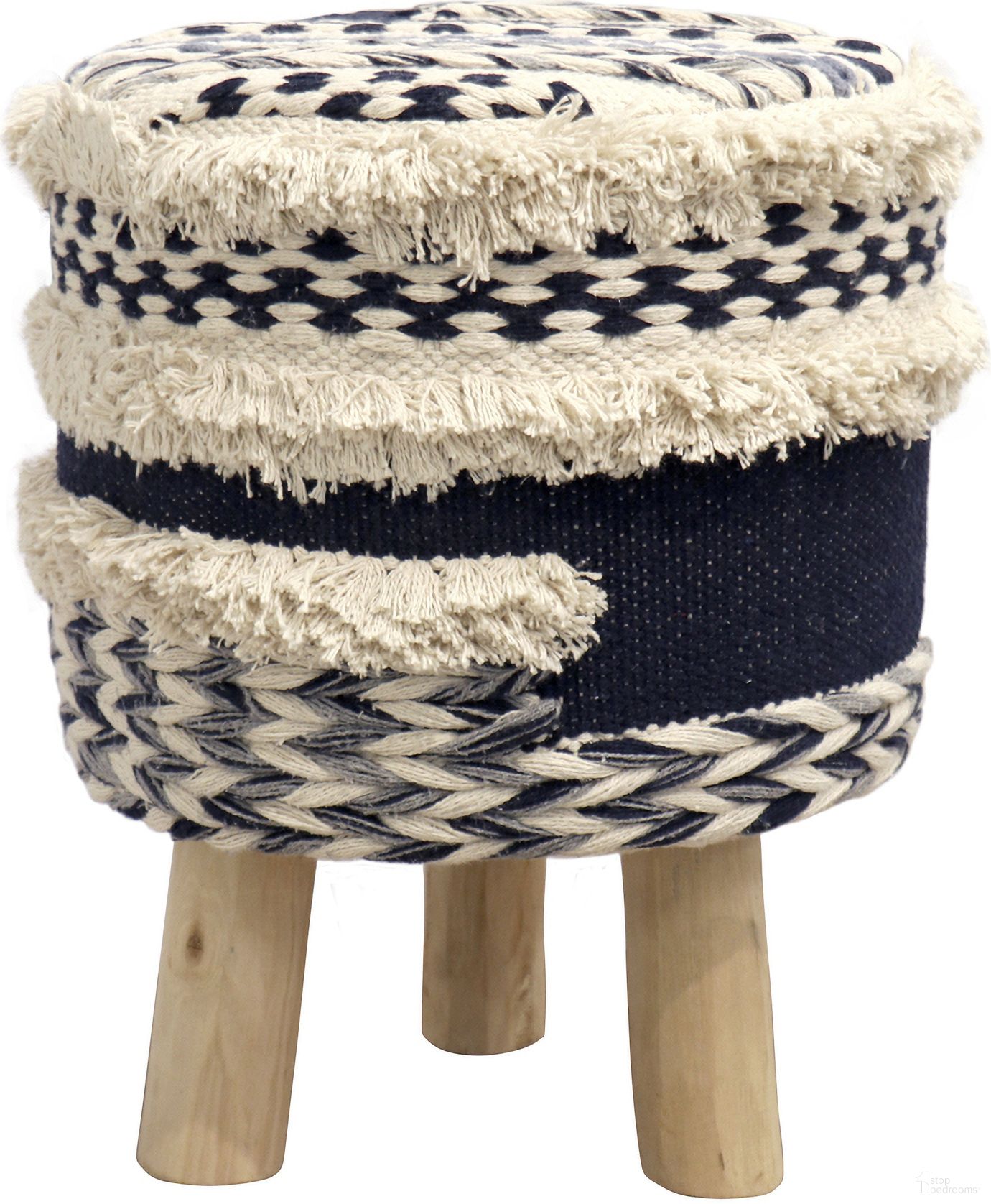 The appearance of Grandcanyon Cotton with Wooden Legs Pouf In Beige and Navy designed by Pasargad Home in the modern / contemporary interior design. This beige and navy piece of furniture was selected by 1StopBedrooms from Grand Canyon Collection to add a touch of cosiness and style into your home. Sku: PPF-789-1. Material: Cotton.