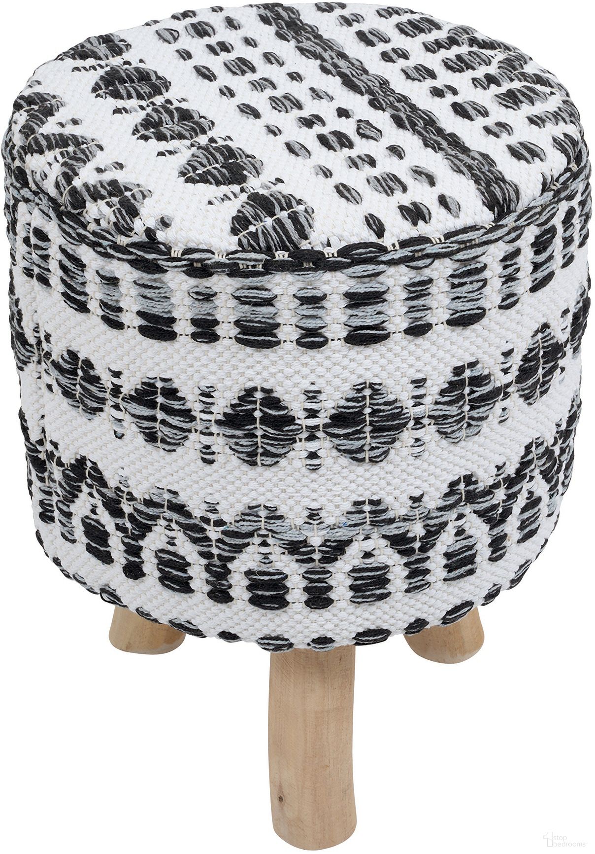 The appearance of Grandcanyon Cotton with Wooden Legs Pouf In White and Black designed by Pasargad Home in the modern / contemporary interior design. This white and black piece of furniture was selected by 1StopBedrooms from Grand Canyon Collection to add a touch of cosiness and style into your home. Sku: PPF-286-1. Material: Cotton.