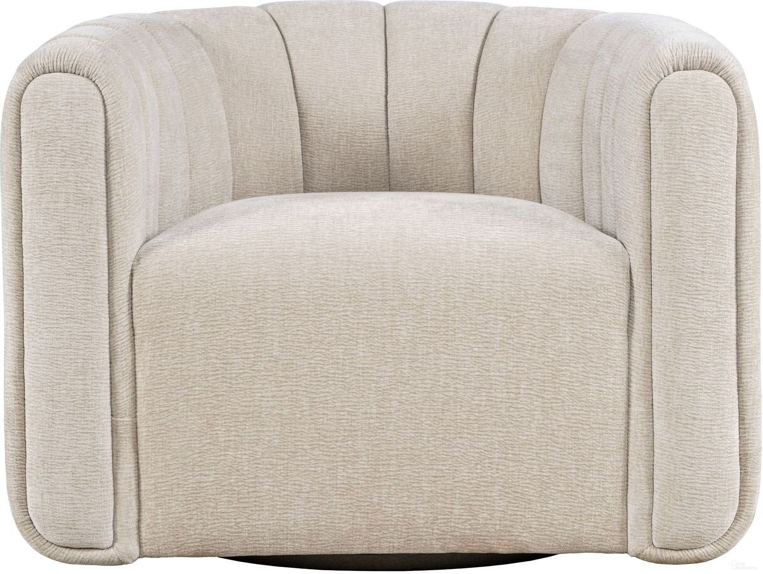 The appearance of Grande Barrel Swivel Upolstered Tufted Accent Chair In Natural and Beige designed by Jofran in the modern / contemporary interior design. This natural and beige piece of furniture was selected by 1StopBedrooms from Grande Collection to add a touch of cosiness and style into your home. Sku: GRANDE-SW-NAT. Material: Upholstery.