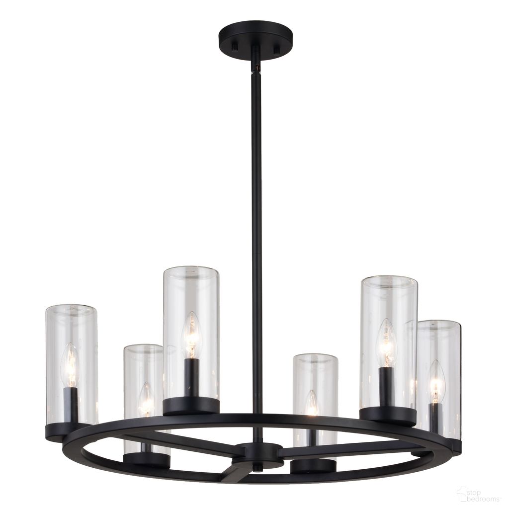 Grantley 26 Inch 6 Light Indoor-Outdoor Chandelier In Matte Black