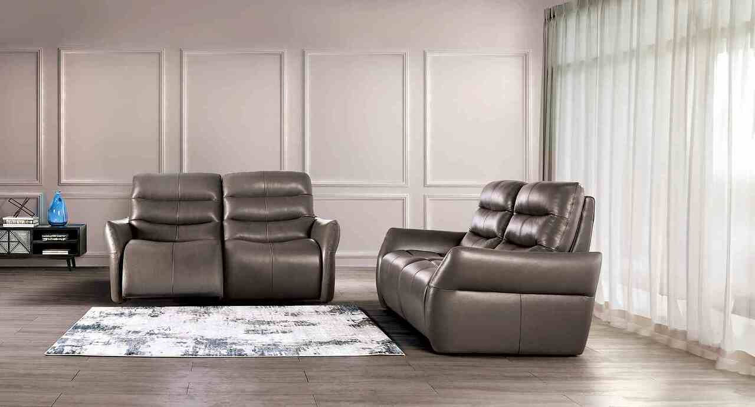 The appearance of Granucci Power Reclining Living Room Set In Gray designed by Furniture of America in the transitional interior design. This gray piece of furniture  was selected by 1StopBedrooms from Granucci Collection to add a touch of cosiness and style into your home. Sku: FM90007GY-SF-PM-1;FM90007GY-SF-PM-2;FM90007GY-LV-PM-1;FM90007GY-LV-PM-2. Material: Engineered Wood.