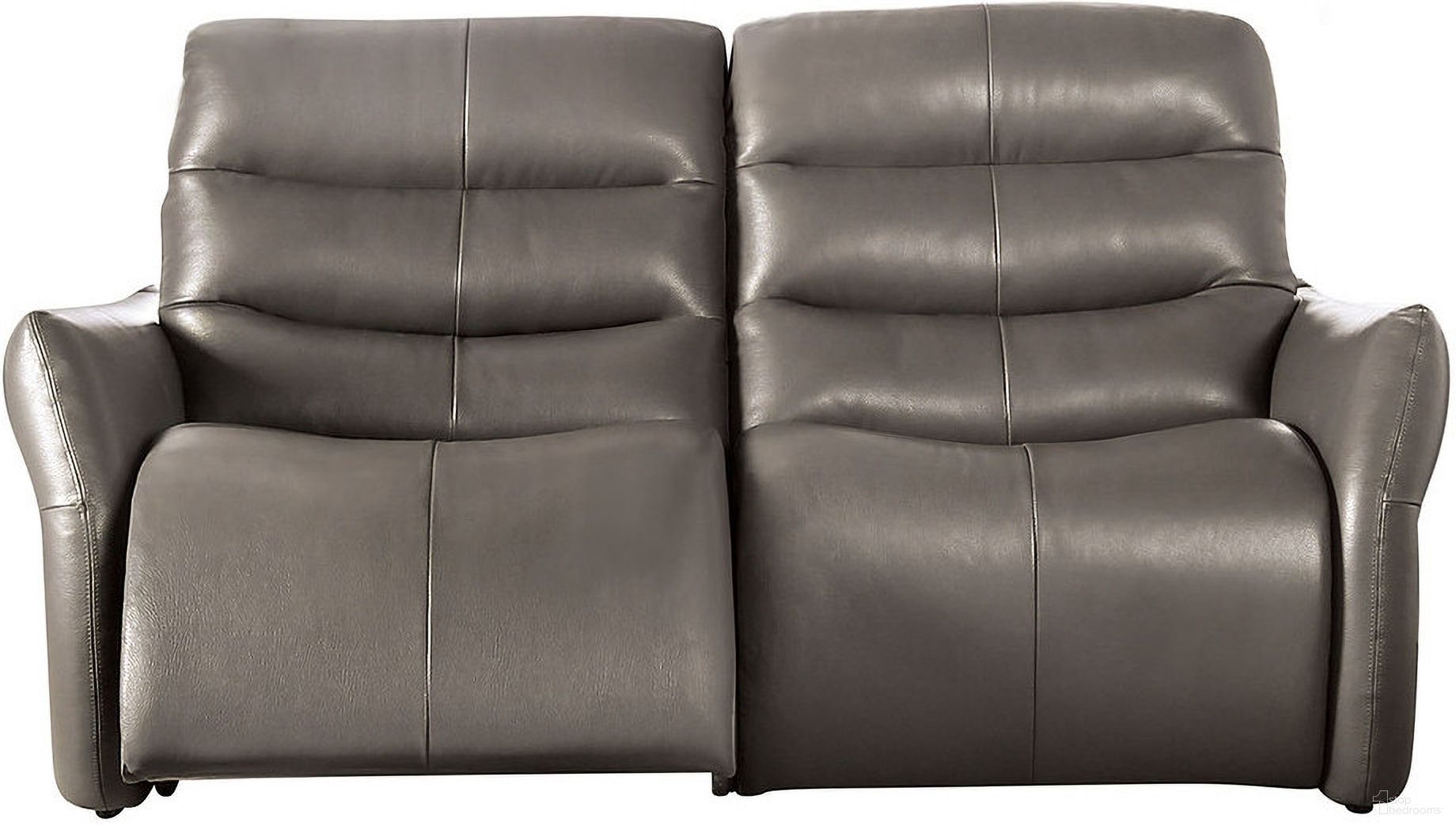 The appearance of Granucci Power Sofa In Gray designed by Furniture of America in the transitional interior design. This gray piece of furniture  was selected by 1StopBedrooms from Granucci Collection to add a touch of cosiness and style into your home. Sku: FM90007GY-SF-PM-1;FM90007GY-SF-PM-2. Material: Leather.
