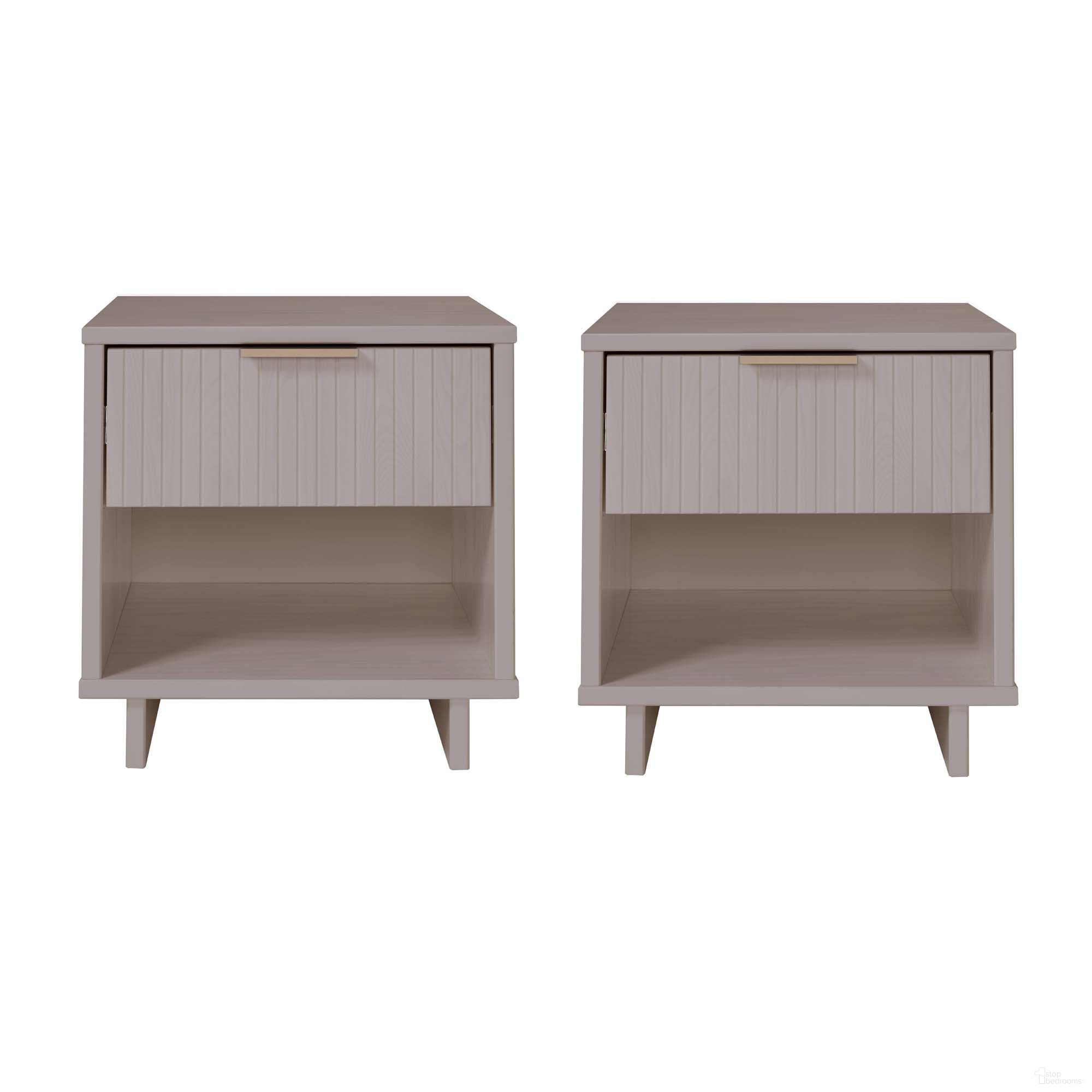 The appearance of Granville Nightstand with 1 Drawer Set of 2 In Light Grey designed by Manhattan Comfort in the modern / contemporary interior design. This light grey piece of furniture  was selected by 1StopBedrooms from Granville Collection to add a touch of cosiness and style into your home. Sku: NS-5006;NS-5006. Material: Wood.