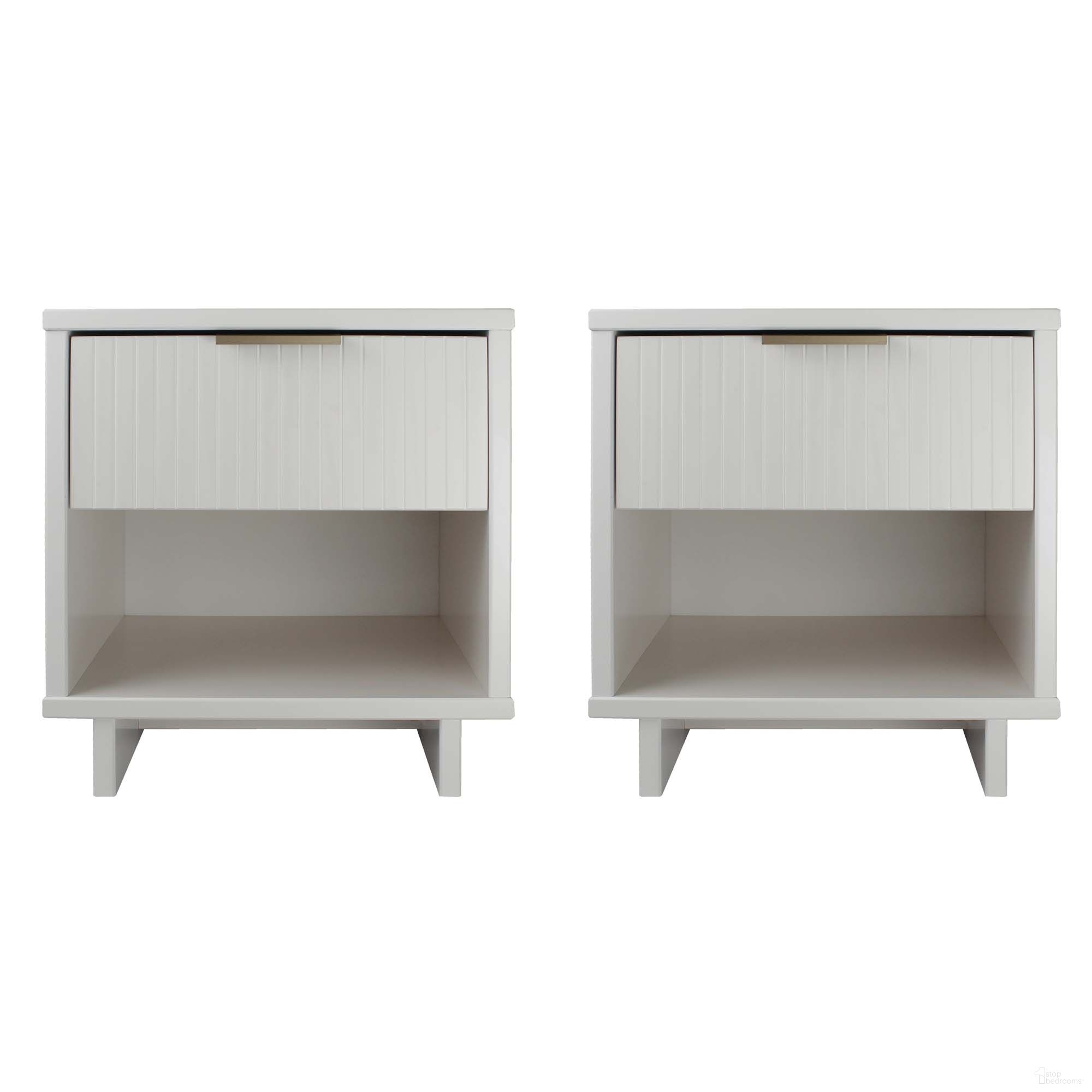 Granville Nightstand with 1 Drawer Set of 2 In White