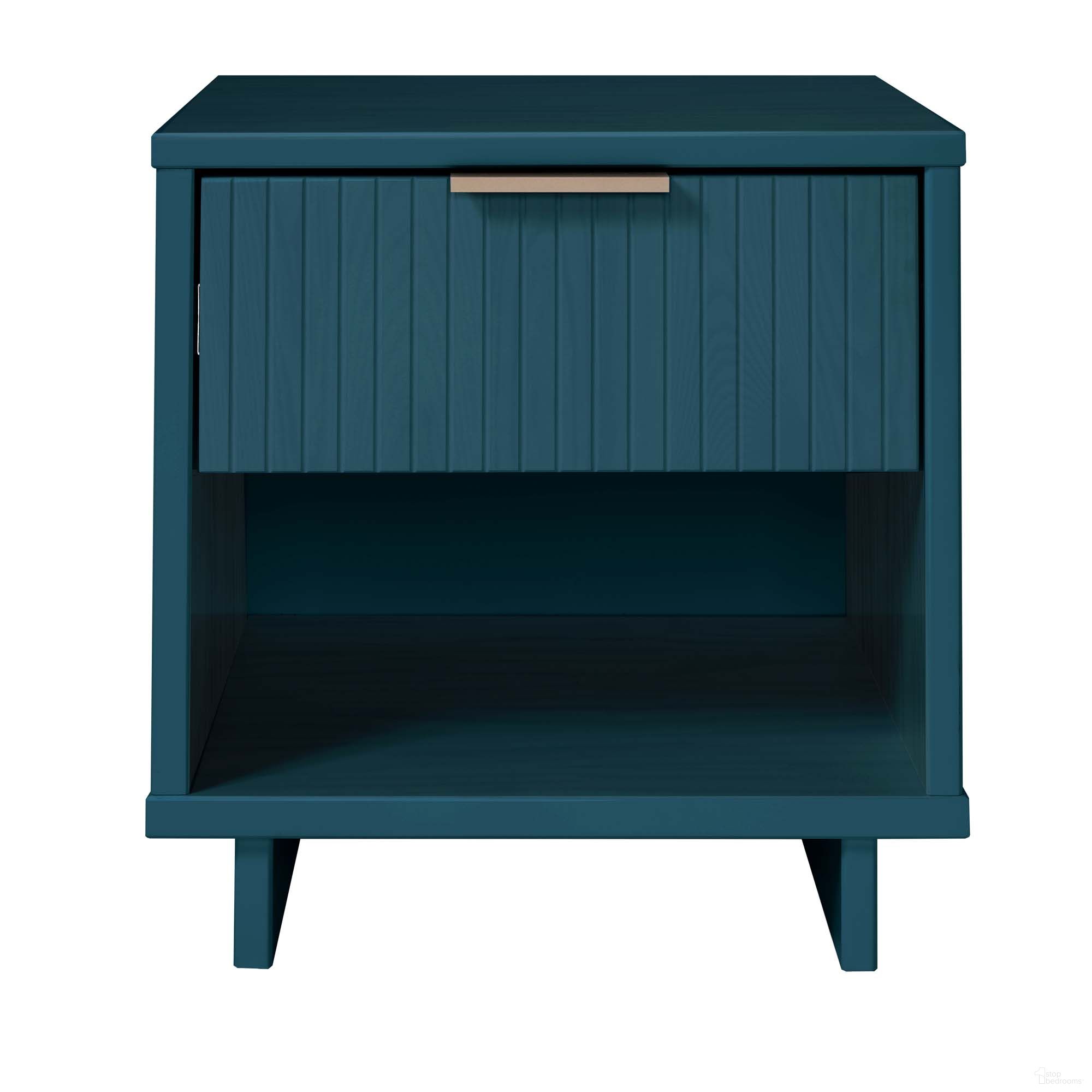 The appearance of Granville Nightstand with 1 Full Extension Drawer In Midnight Blue designed by Manhattan Comfort in the modern / contemporary interior design. This midnight blue piece of furniture was selected by 1StopBedrooms from Granville Collection to add a touch of cosiness and style into your home. Sku: NS-5004. Material: Wood.