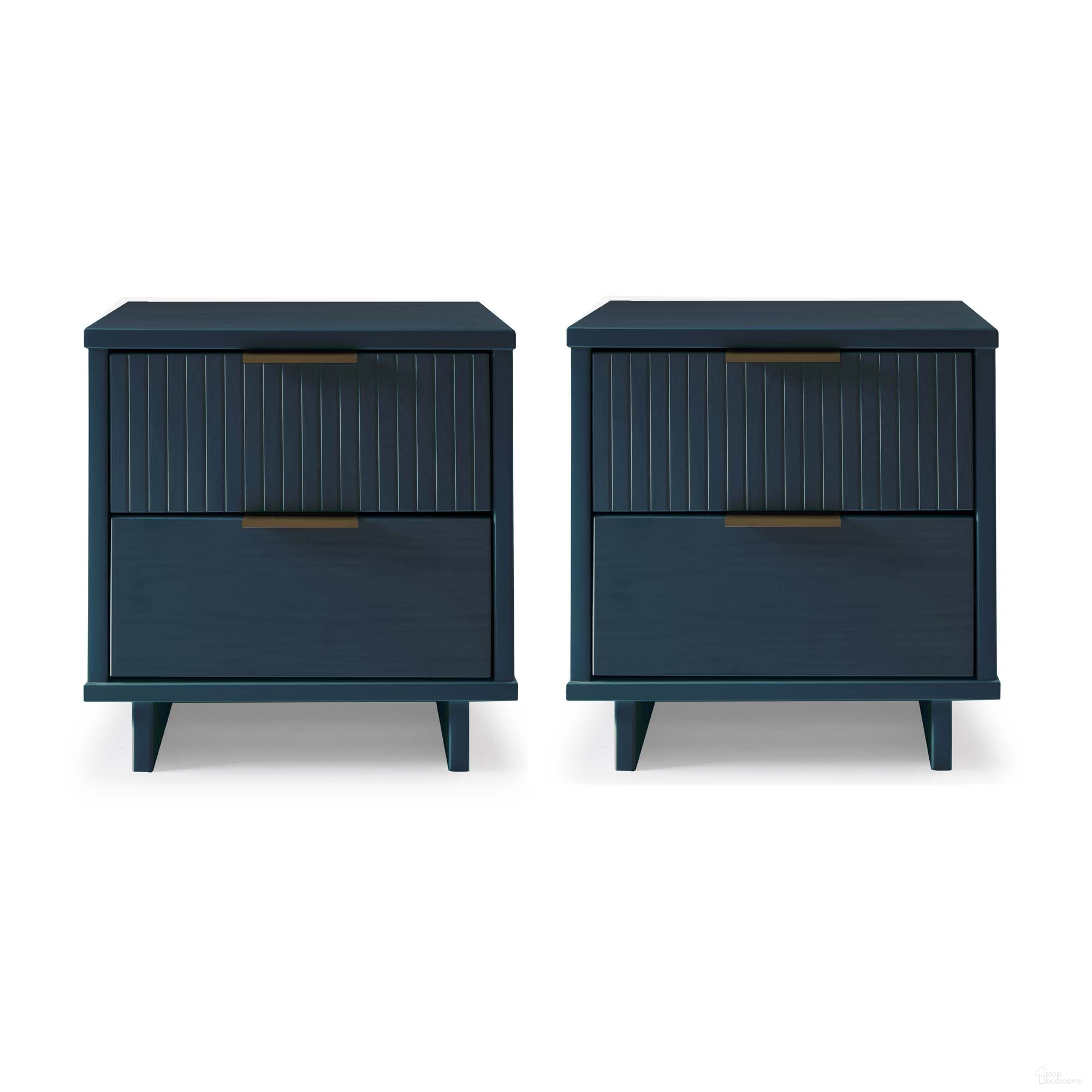 The appearance of Granville Nightstand with 2 Drawer Set of 2 In Midnight Blue designed by Manhattan Comfort in the modern / contemporary interior design. This midnight blue piece of furniture was selected by 1StopBedrooms from Granville Collection to add a touch of cosiness and style into your home. Sku: NS-5014;NS-5014. Material: Wood.